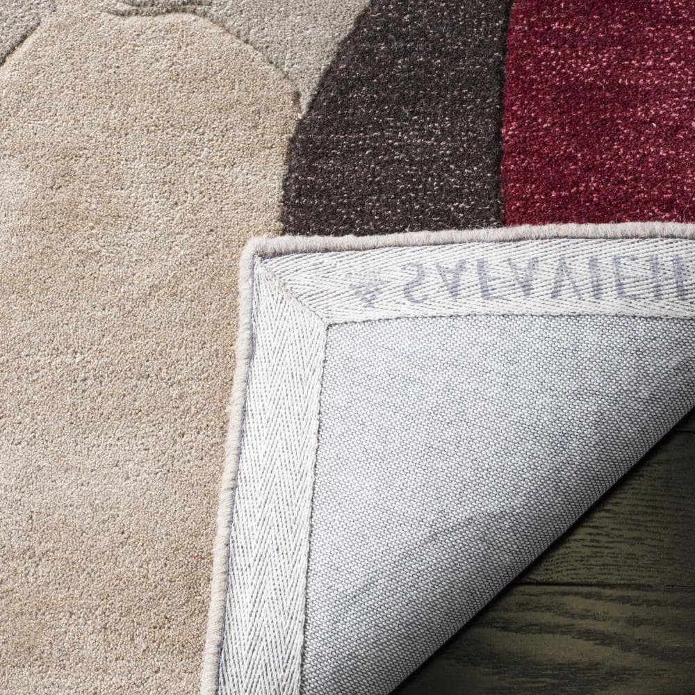 Multicolor Floral Hand-Tufted Wool Area Rug, 5' x 8'