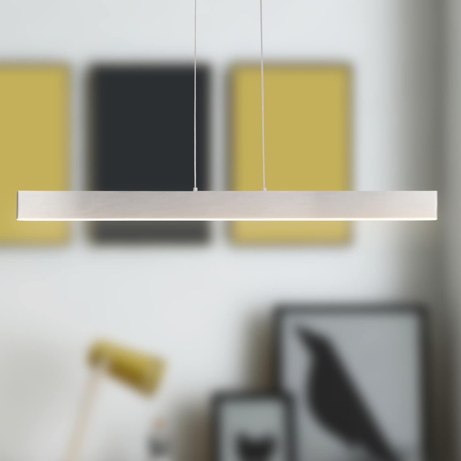 ExBrite DICR0005 Modern 1 -Light Brushed silver Modern/contemporary Linear Large Hanging Pendant light