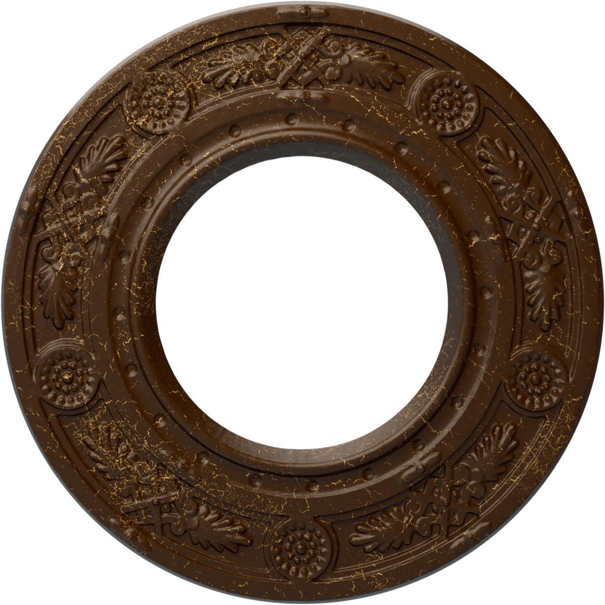 Ekena Millwork CM08DNRBC Daniela 8-in W x 8-in L Painted Root Beer Crackle Polyurethane Whole Ceiling Medallion
