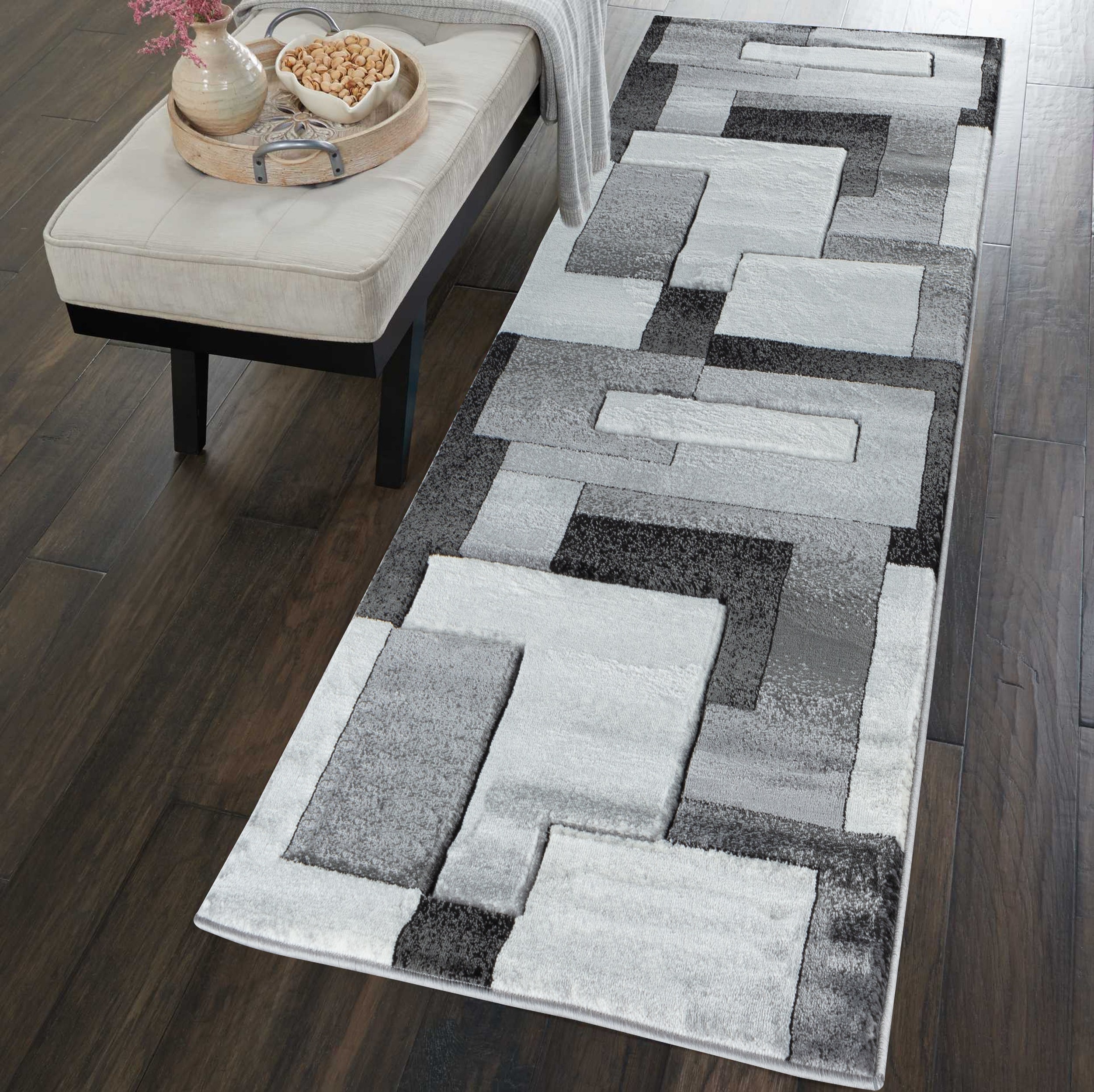 MDA Rugs OR12328 Orelsi 2 x 8 (ft) Polypropylene Gray Rectangular Indoor Abstract Runner rug