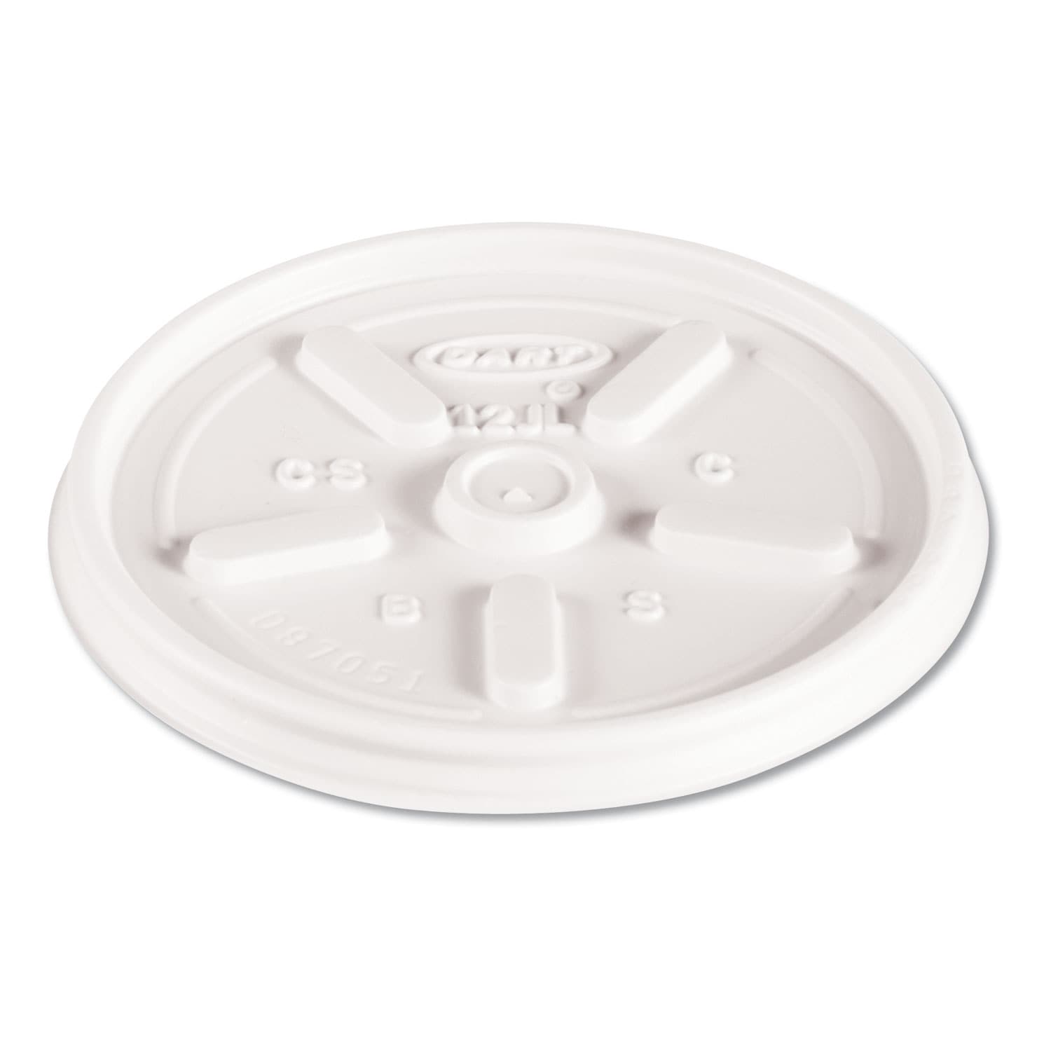 Dart Plastic Lids for Foam Cups Bowls and Containers Vented Fits 6 oz to 14 oz White 100 per Pack 10 Packs per Carton