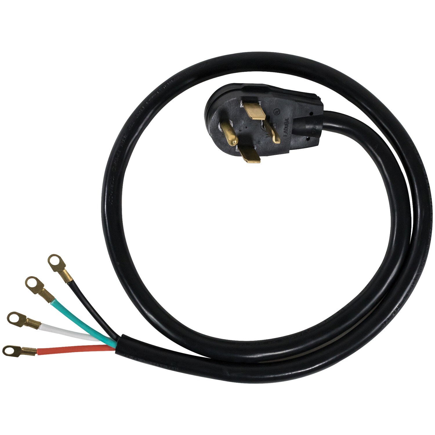Certified Appliance Accessories 4-ft 30-Amp 4-Prong Black Dryer Appliance Power Cord