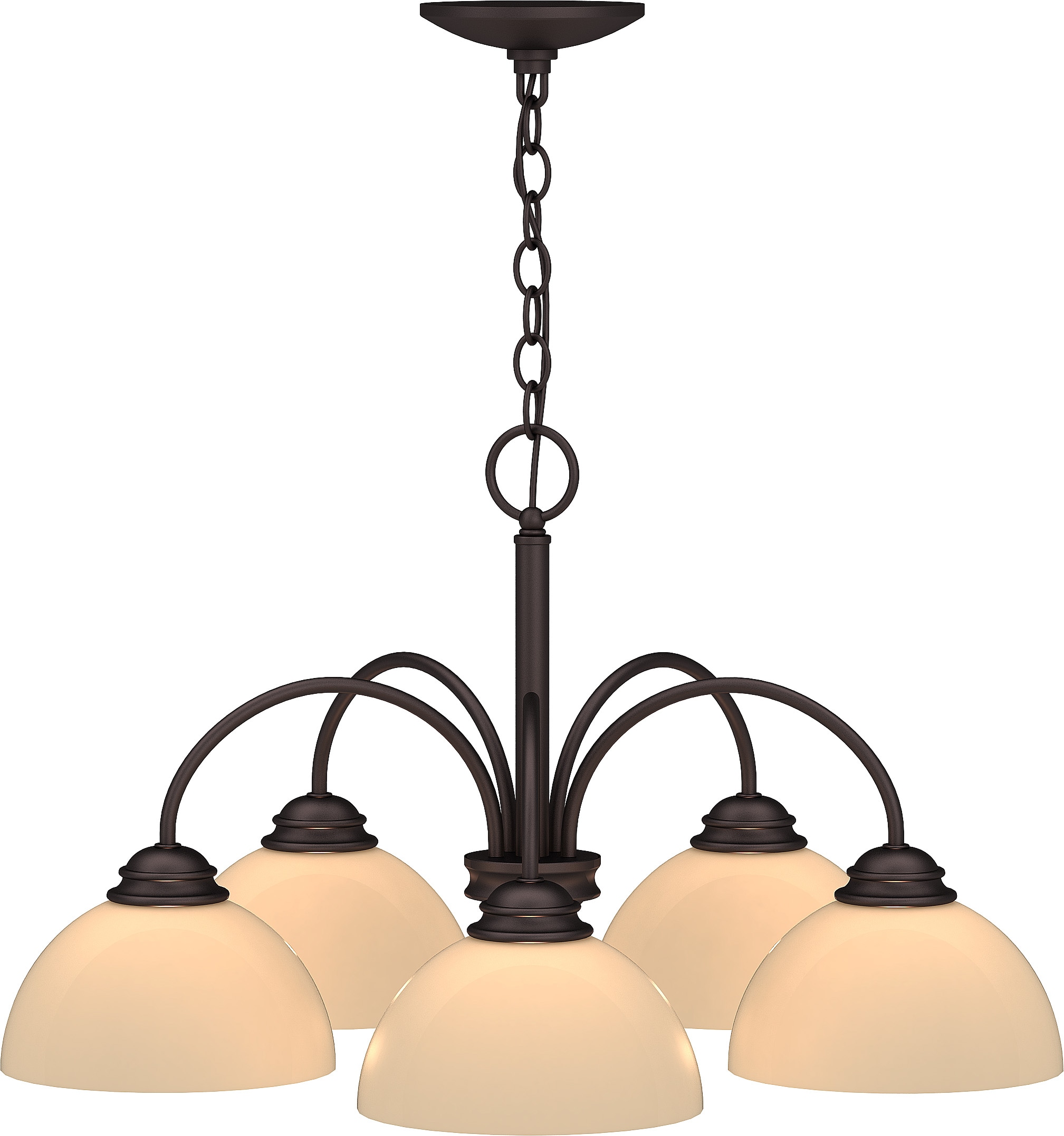 Bernice Antique Bronze 5-Light Shaded Chandelier