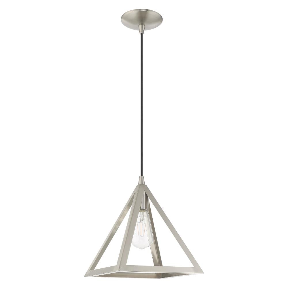Brushed Nickel Mini Pendant Light with Geometric Shade