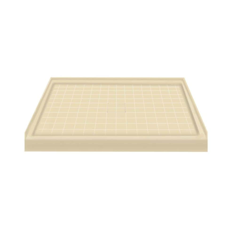 Transolid F4834-05 34-in W x 48-in L with Center Drain Single Threshold Rectangle Shower Base (Almond)
