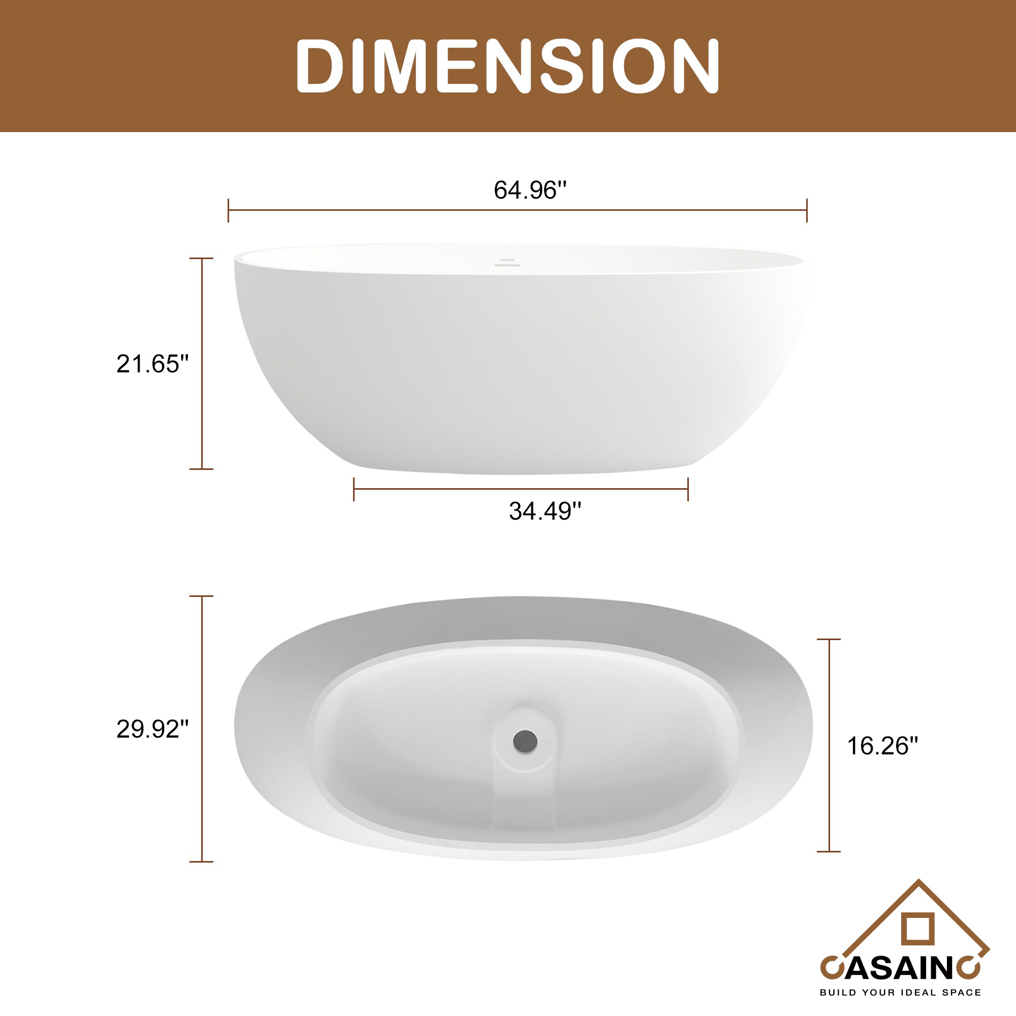 CASAINC CA-TC-7413 bathtubs - View #5