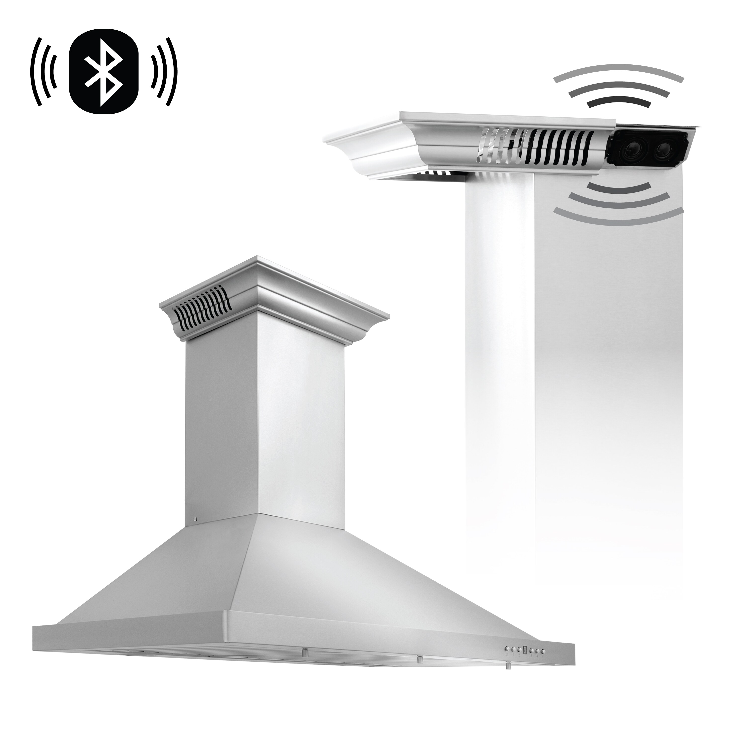 ZLINE KITCHEN & BATH KBCRN-BT-36 36 inch Convertible 400-CFM Recirculating Brushed 430 stainless steel Wall-Mounted Range Hood