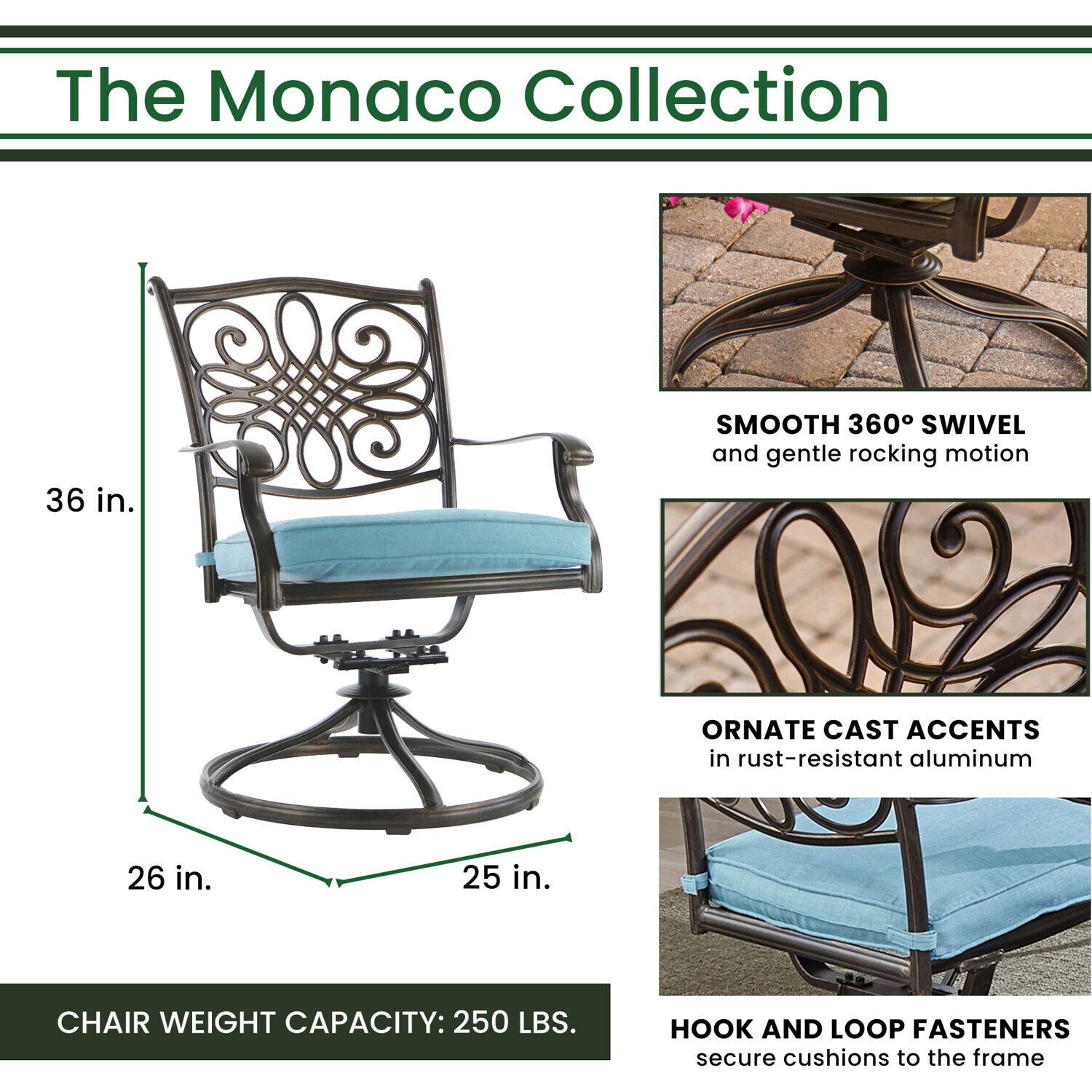 Hanover MONDN7PCSW6RDTLCBLU Patio-Dining-Sets - View #3