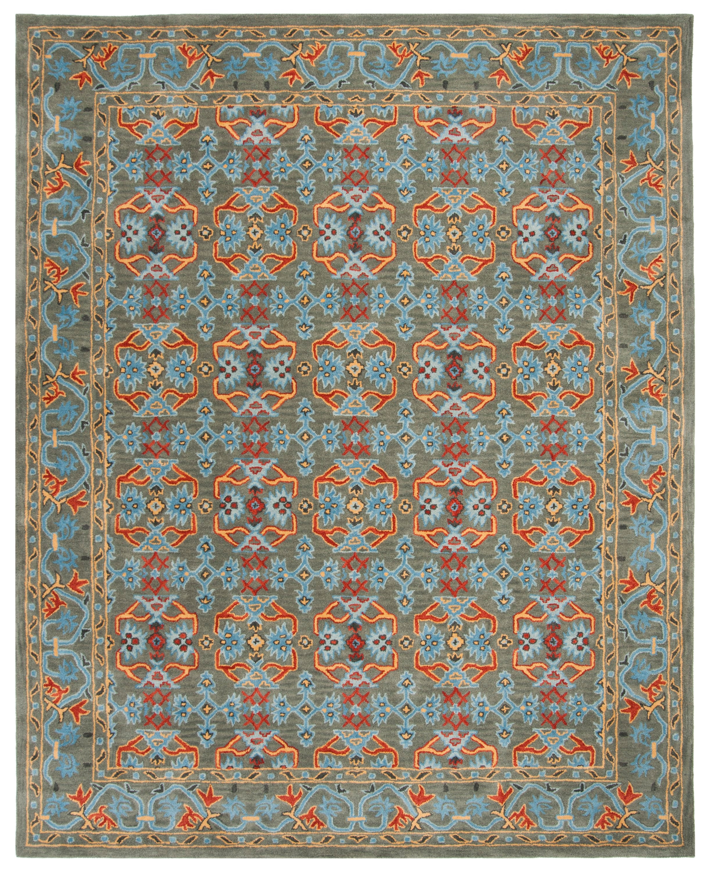 Handmade Blue and Sage Wool Tufted 8' x 10' Area Rug
