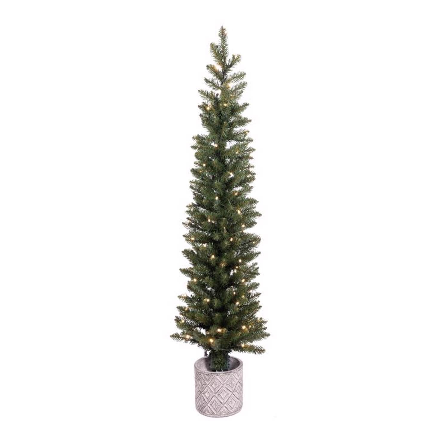 Celebrations  5 ft. Slim LED 100 ct Diamond Potted Color Changing Entrance Tree 1PK