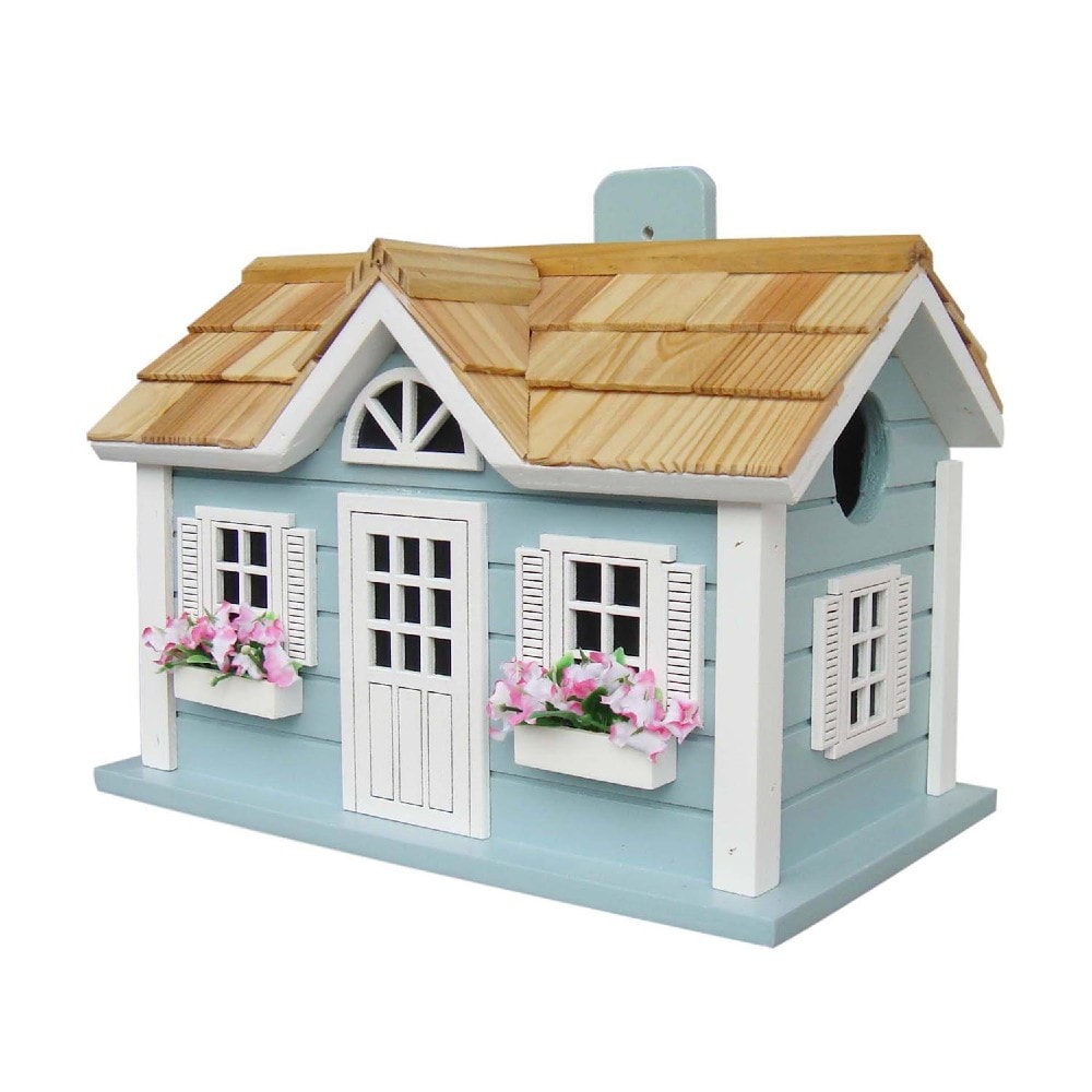 Home Bazaar HB-9302BS 7.75-Inches H Blue Wood Finches Aviary Bird House