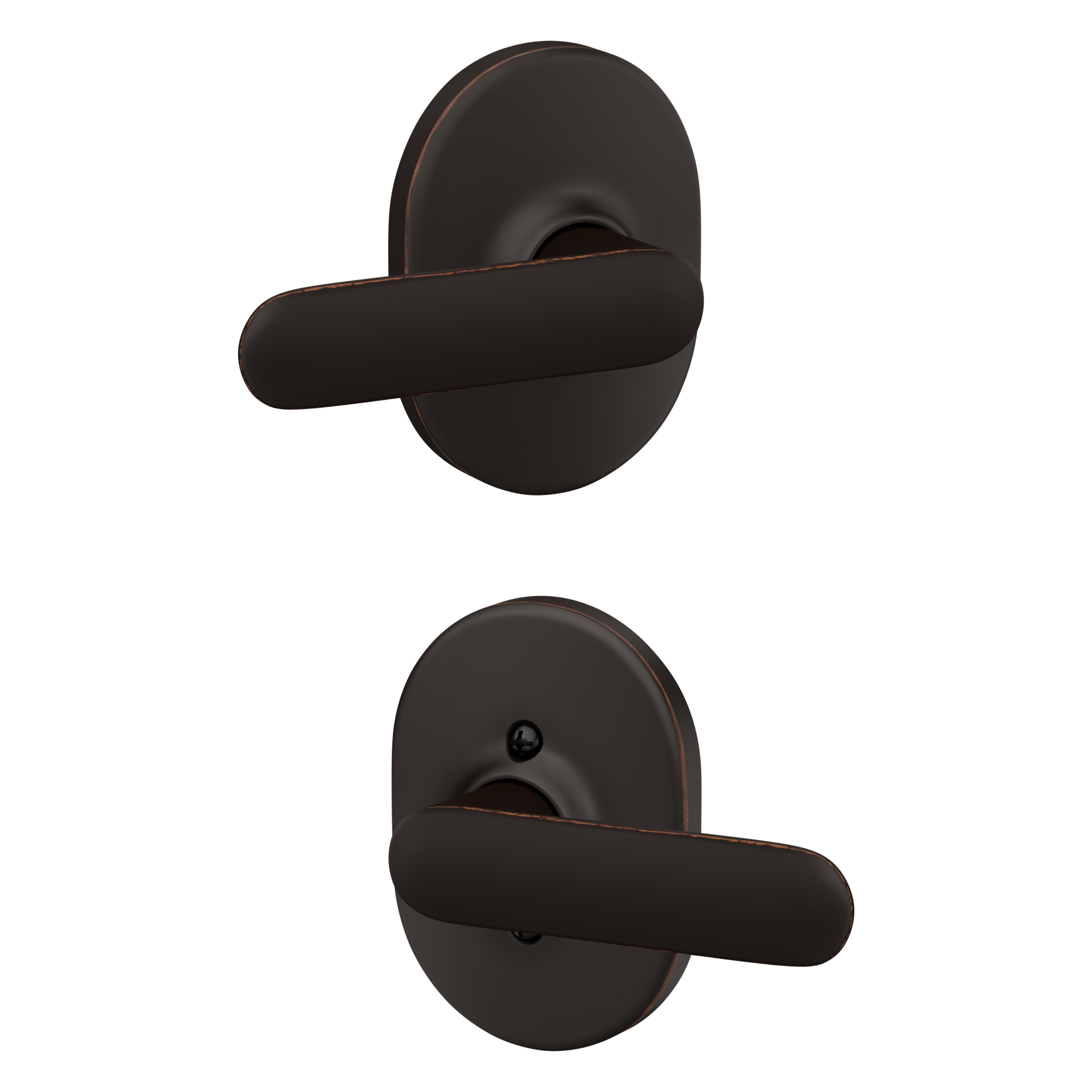 Schlage F10 DAV 716 RMN Davlin-Remsen Aged Bronze Universal Interior Hall/Closet Passage Door Handle