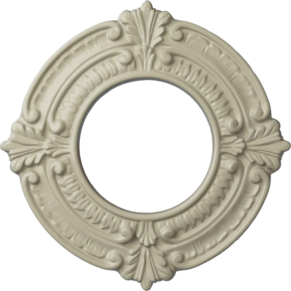 Ekena Millwork CM09BNCYF Benson 9-in W x 9-in L Painted Clear Yellow Polyurethane Whole Ceiling Medallion