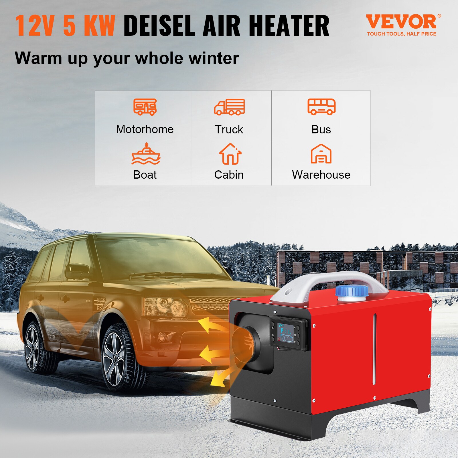 VEVOR 18000-BTU Forced Air Indoor/Outdoor Kerosene Heater in the
