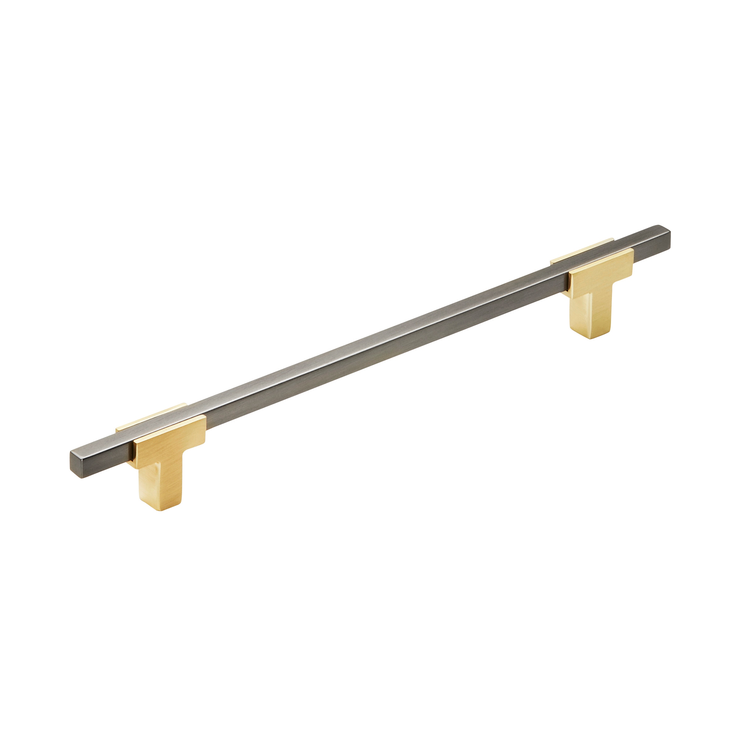 Brushed Gold and Black Chrome Bar Cabinet Pull