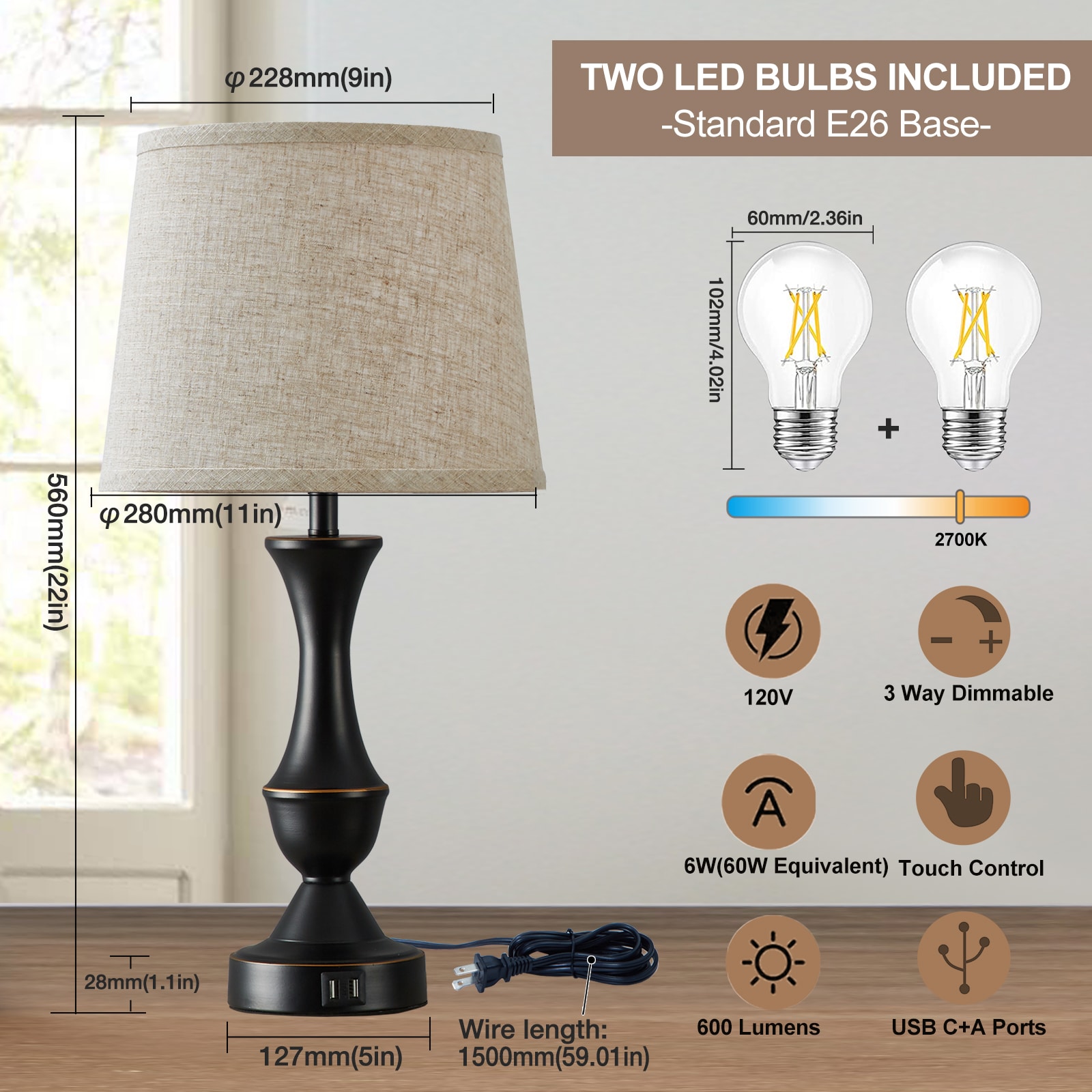 NatySwan W-2TL-73008A Table-Lamps - View #4