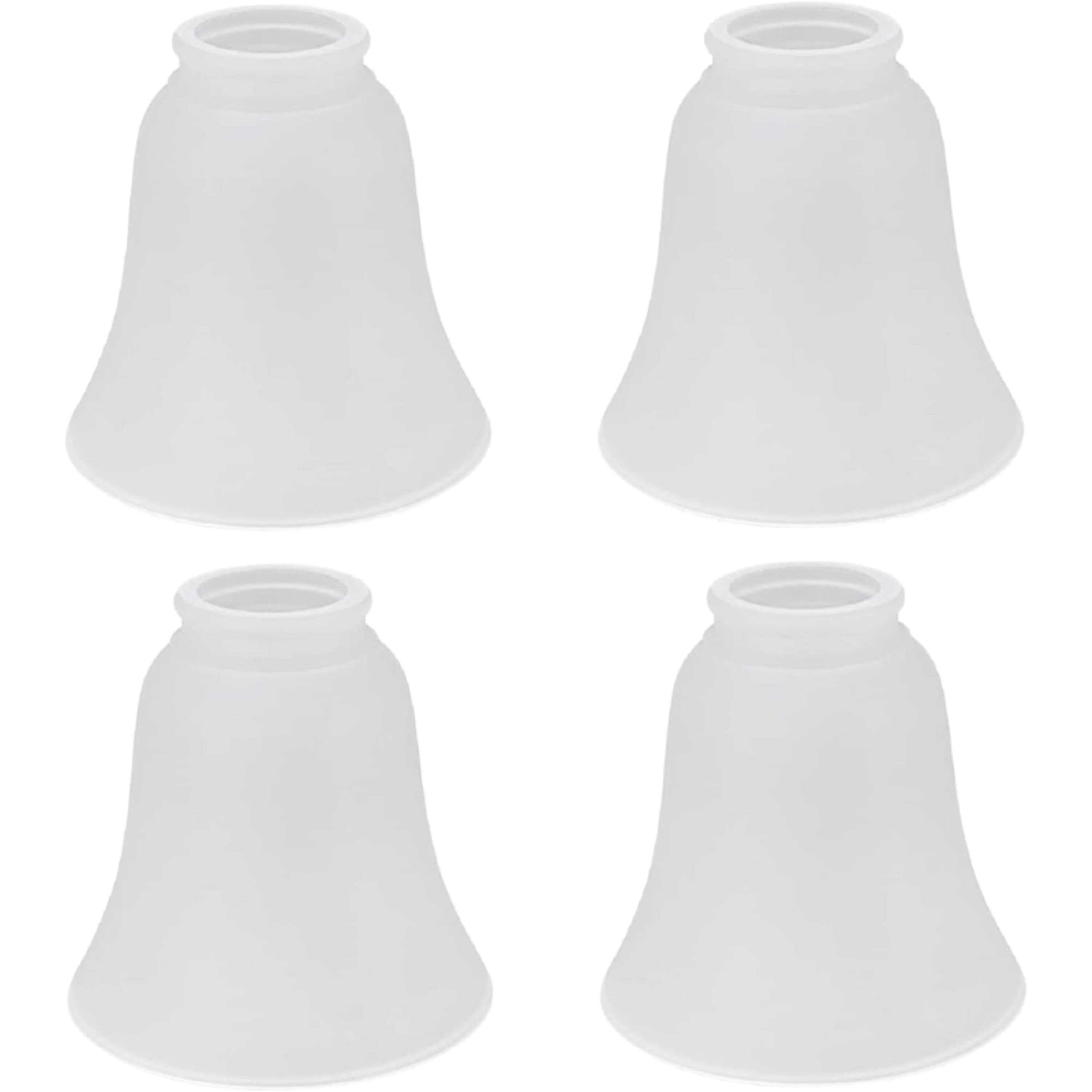 Aspen Creative Corporation 23046-4 4.75-in x 4.875-in Bell Frosted Clear glass Ceiling fan light shade with 2-1/8-in Fitter (Setscrew Fitter)