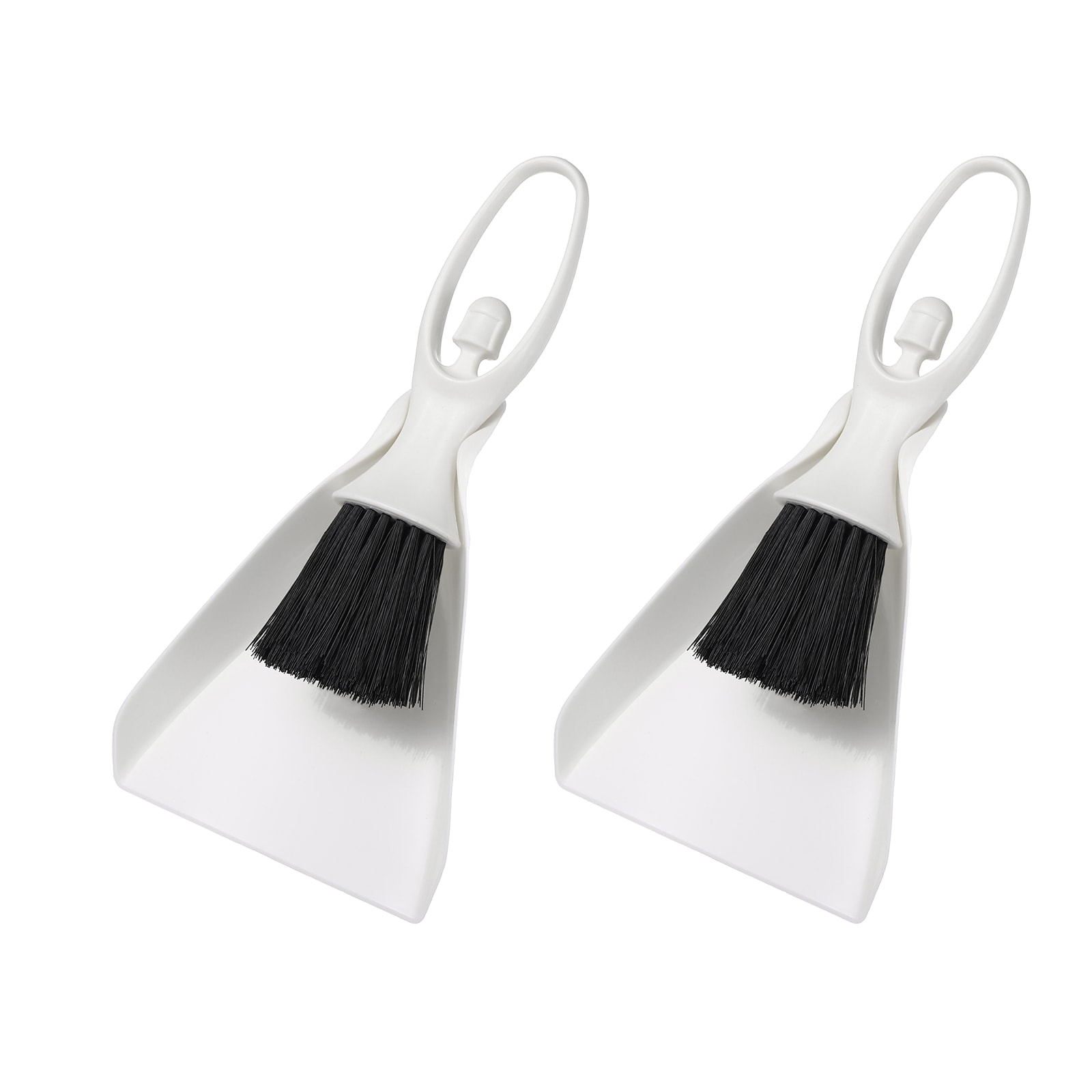 Unique Bargains 2pcs Mini Dustpan and Brush Set Small Broom and Dustpan Set for Office Tabletops Sofas Keyboards Home Cleaning Tool White