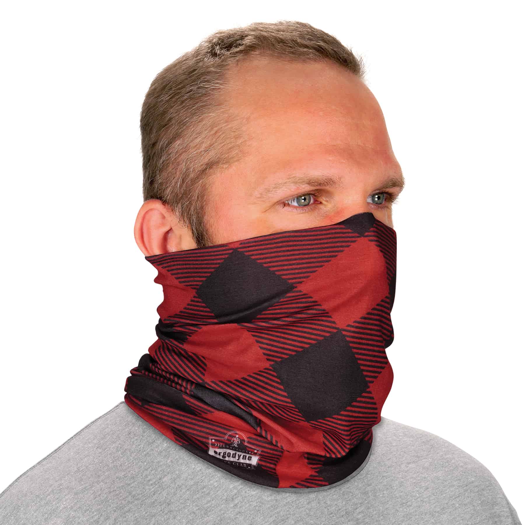 Ergodyne 42210 Adult unisex Red Buffalo Plaid Synthetic Headband