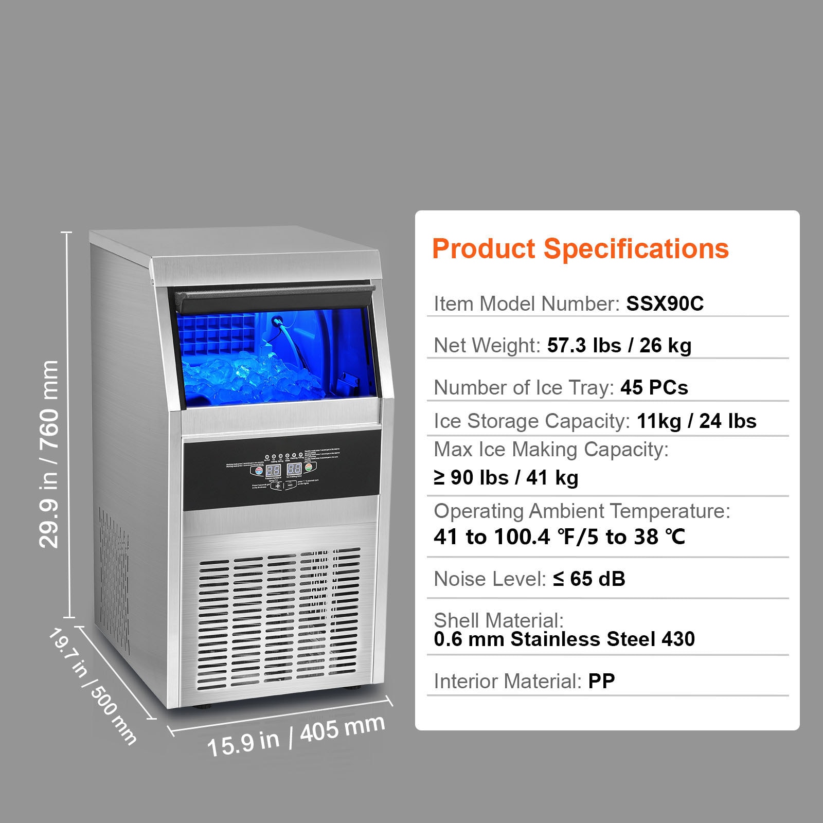 VEVOR ZBJ60KGSYP70-6001V1 Ice-Makers - View #8