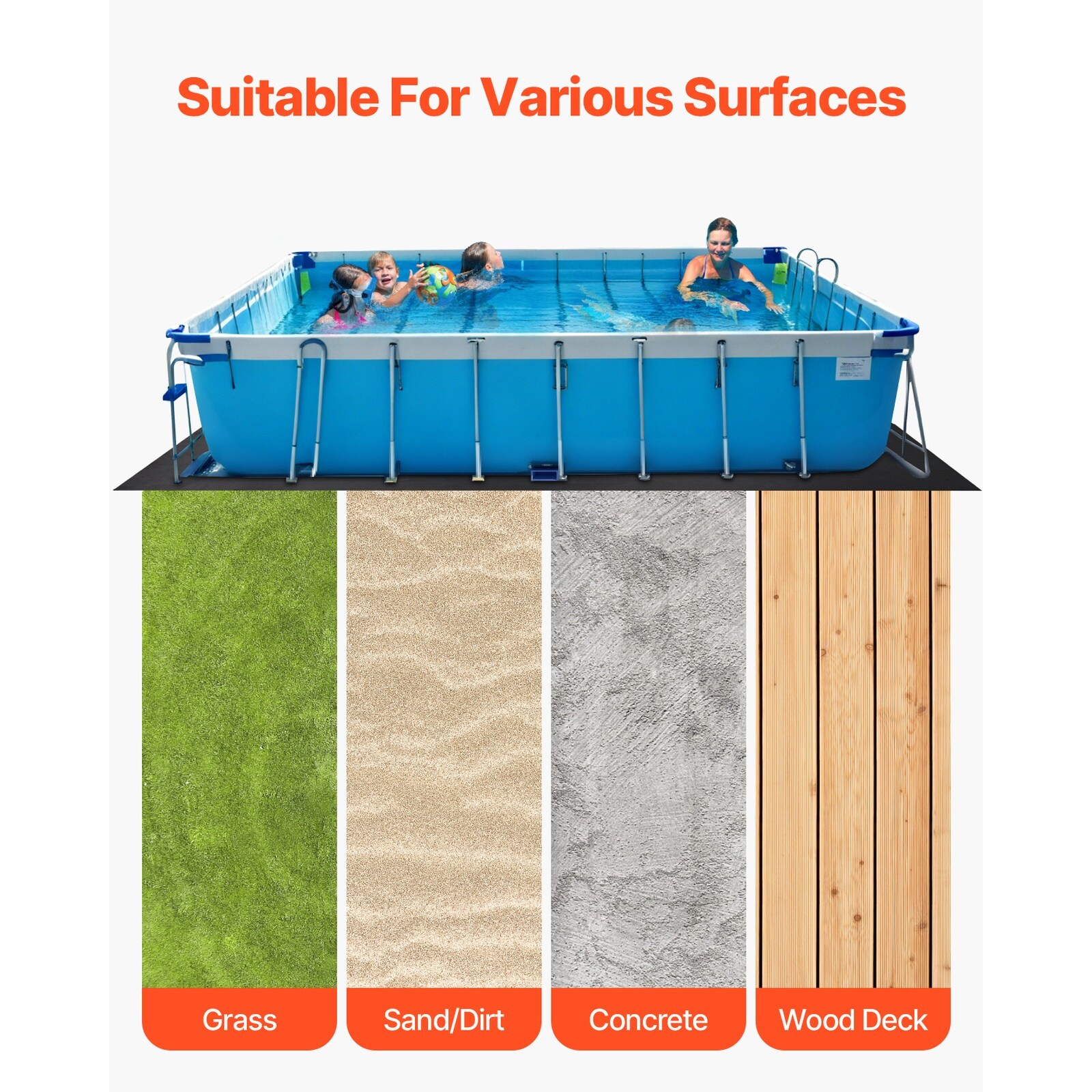 GIVIMO 12-ft x 24-ft Rectangle Pool Liner Pad for Above Ground Swimming ...
