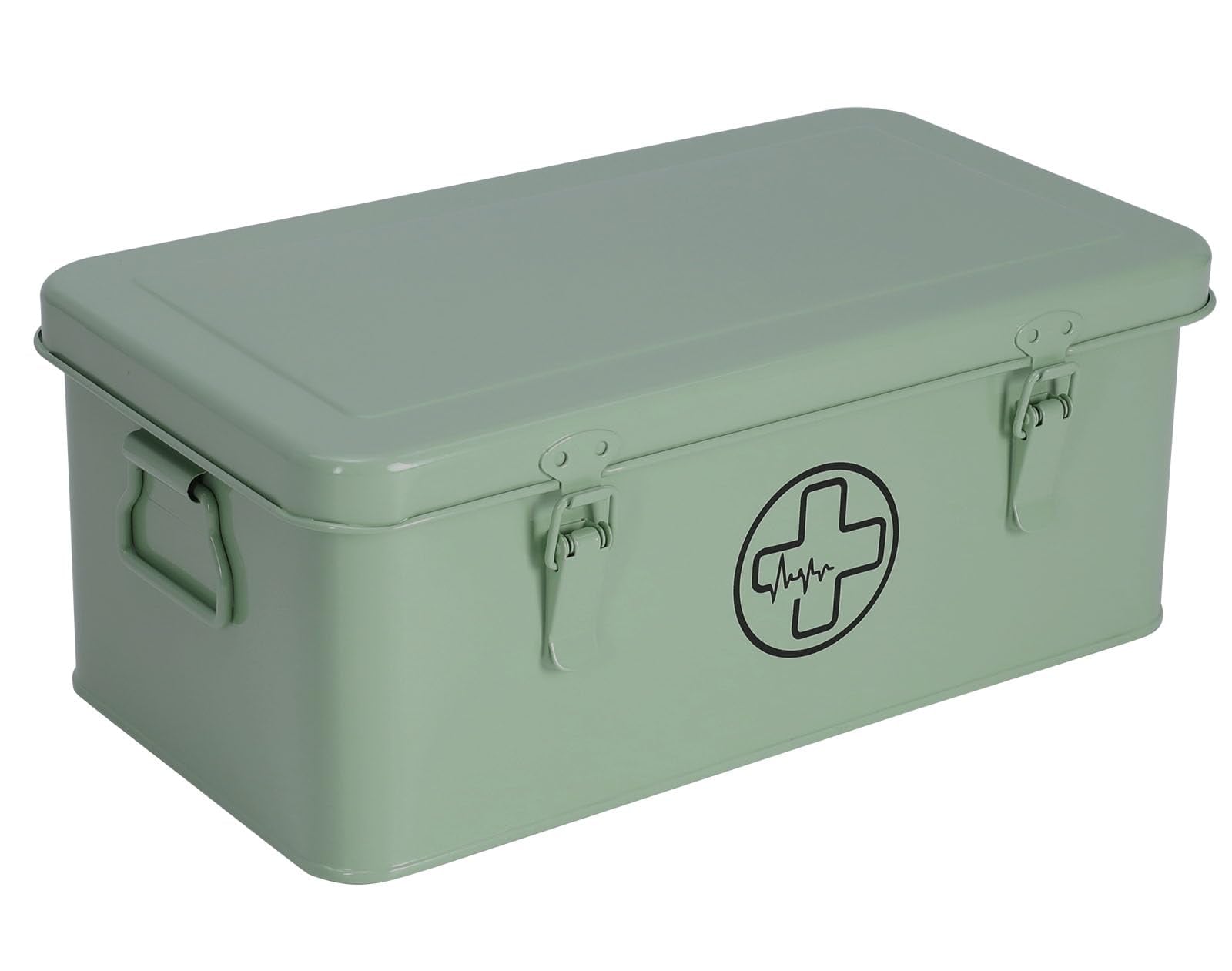 DYRCJ  Metal First Aid Medicine Storage Box with Safety Lock and Multiple Compartments for Home and Emergency Use Green durable home and garden