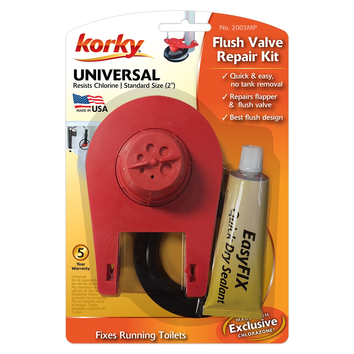 Korky Flush Valve Repair Kit 2-in Rubber Toilet Flapper Repair Kit For ...