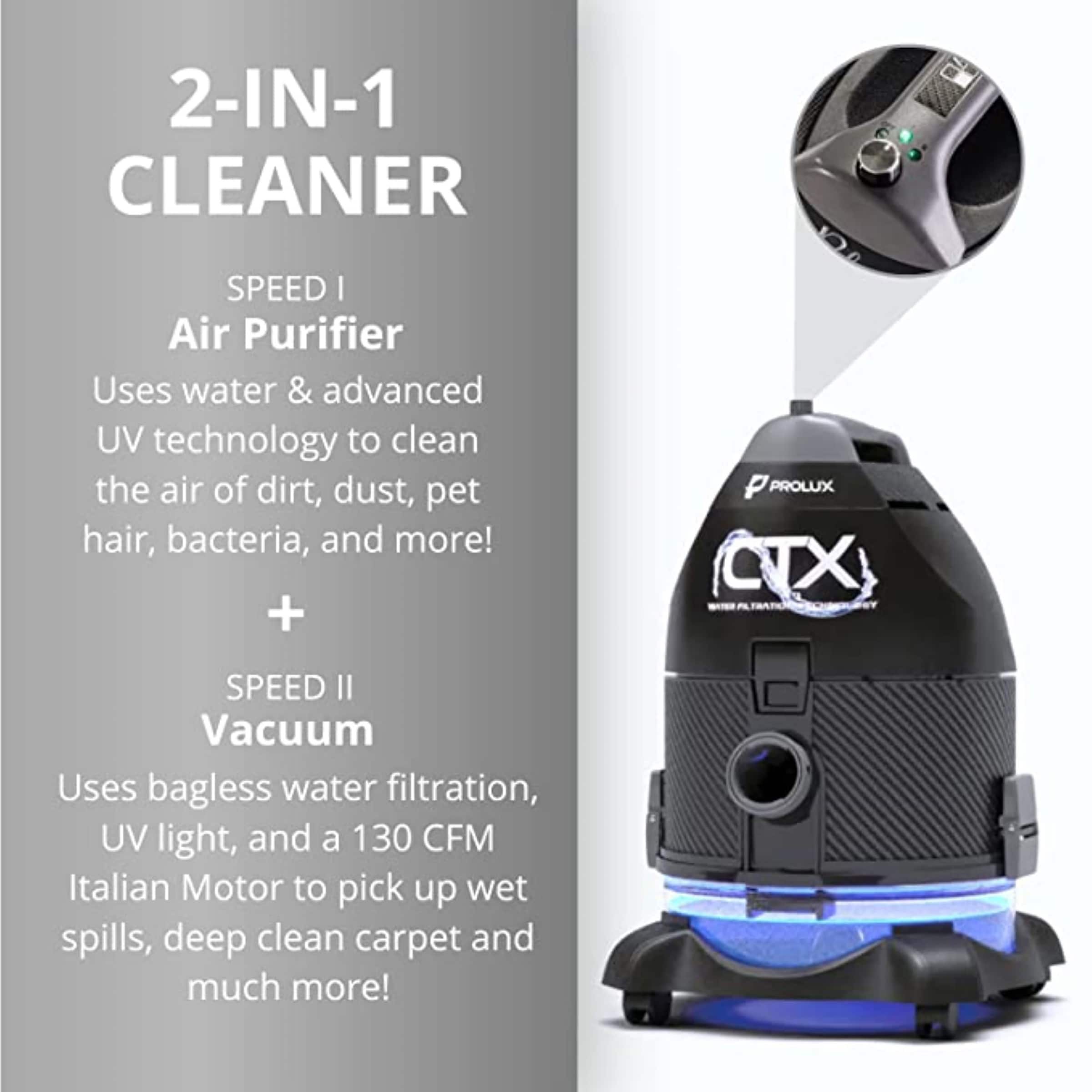 Prolux CTX Water UV Air purifier Wet/Dry Pet Canister Vacuum in the Canister  Vacuums department at