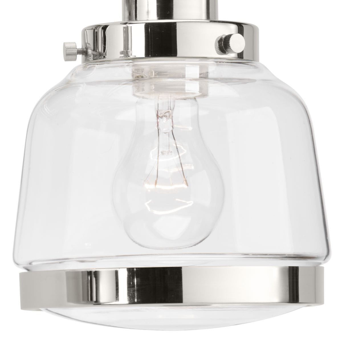 Judson Polished Nickel Glass Flush Mount Ceiling Light