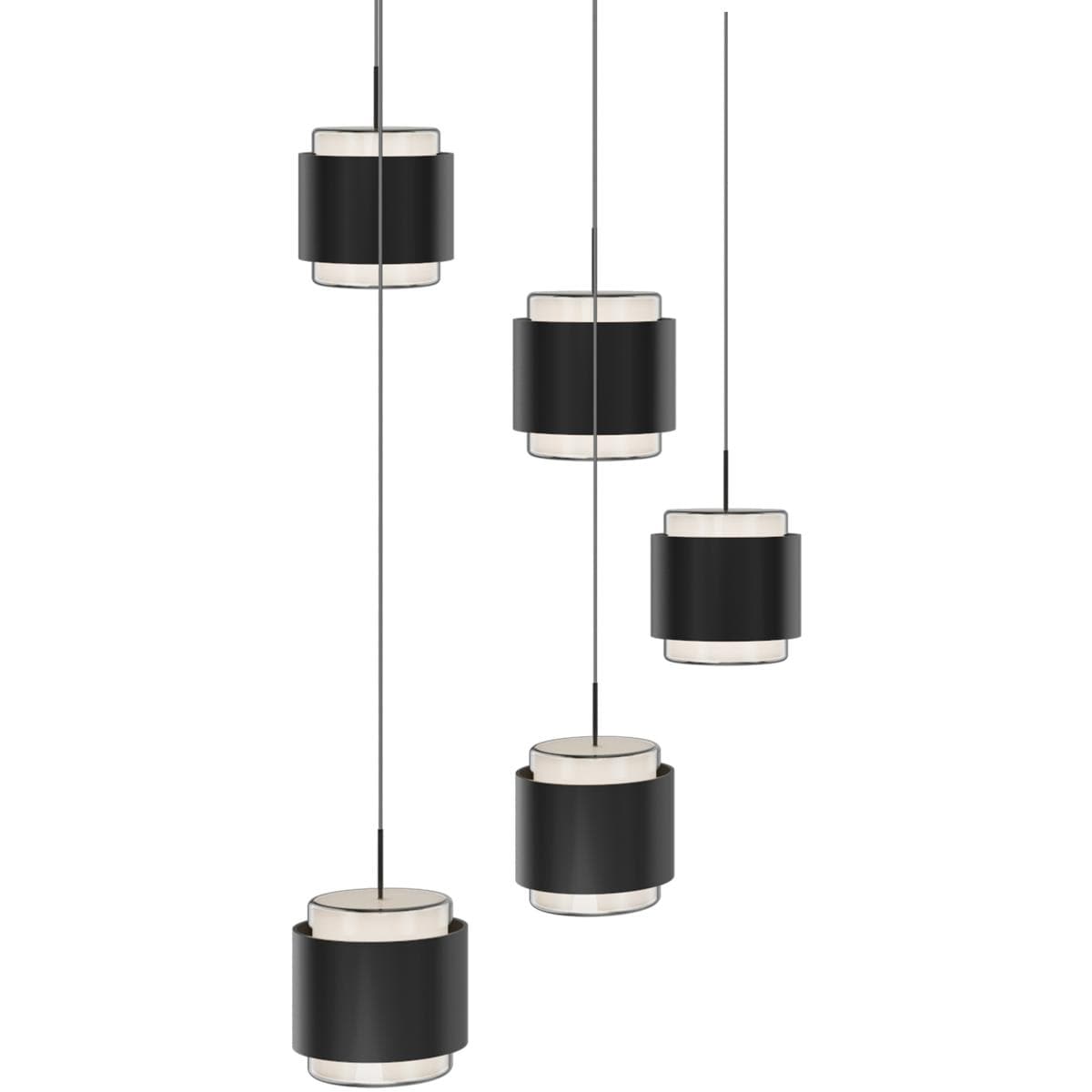  PD-68905R-BK Banded LED 168 inch Black Chandelier Ceiling Light dweLED