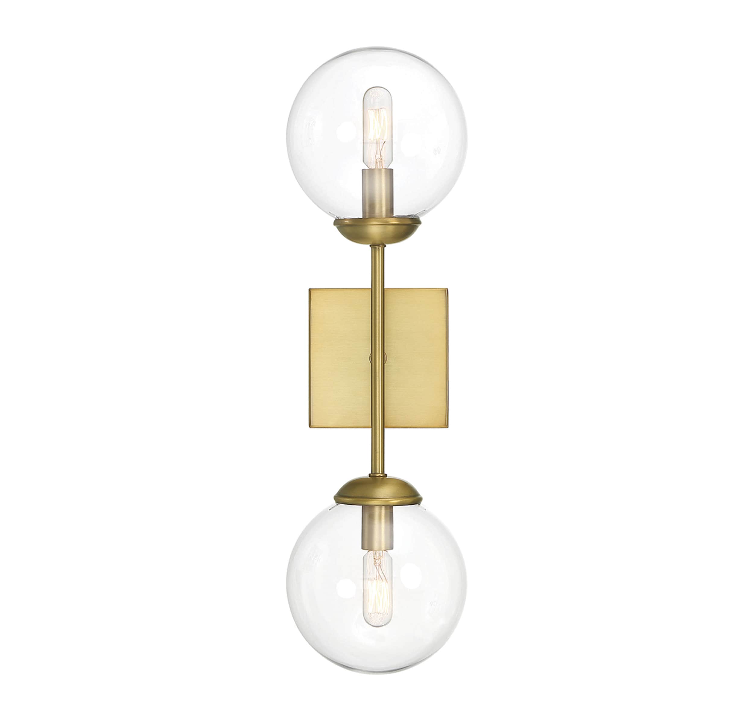 Transitional Globe-Shaded Brass Wall Sconce, Dimmable