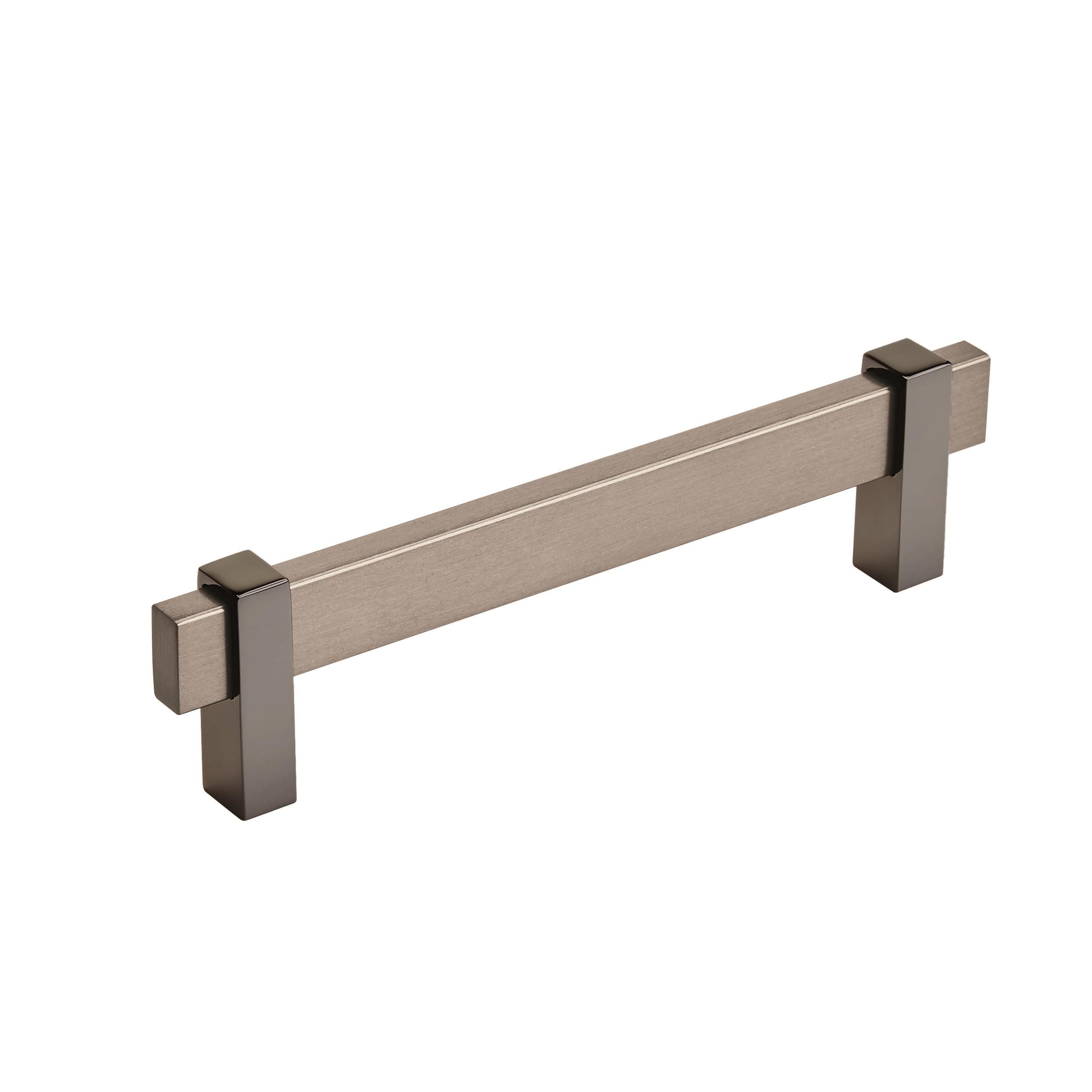 Amerock BP36724BBNBN Mulino 5-1/16-in , 128mm Center to Center Black Brushed Nickel/Black Nickel Rectangular Bar