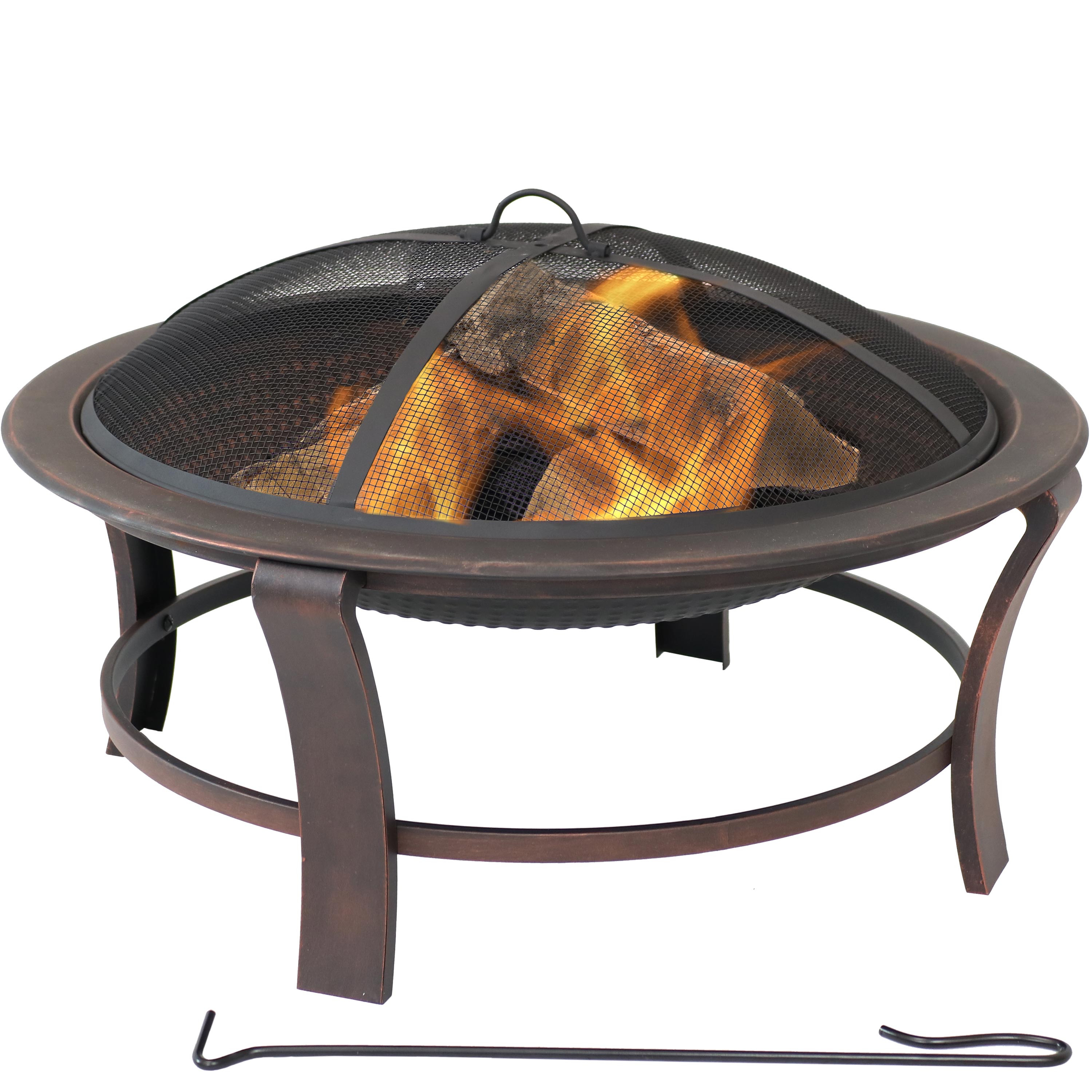 Bronze Steel Wood Burning Fire Pit, Uniflame Fire Pit Reviews