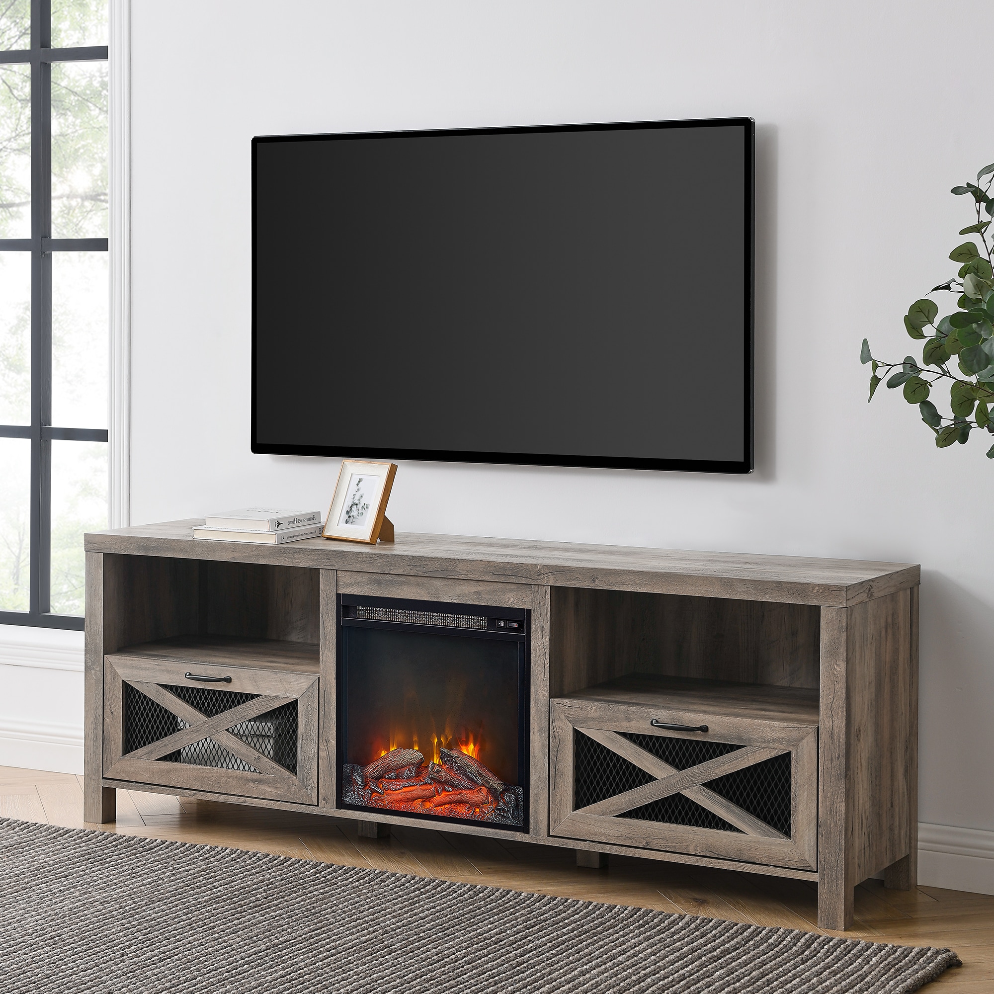 Walker Edison LW70FPABGW Electric-Fireplaces - View #3