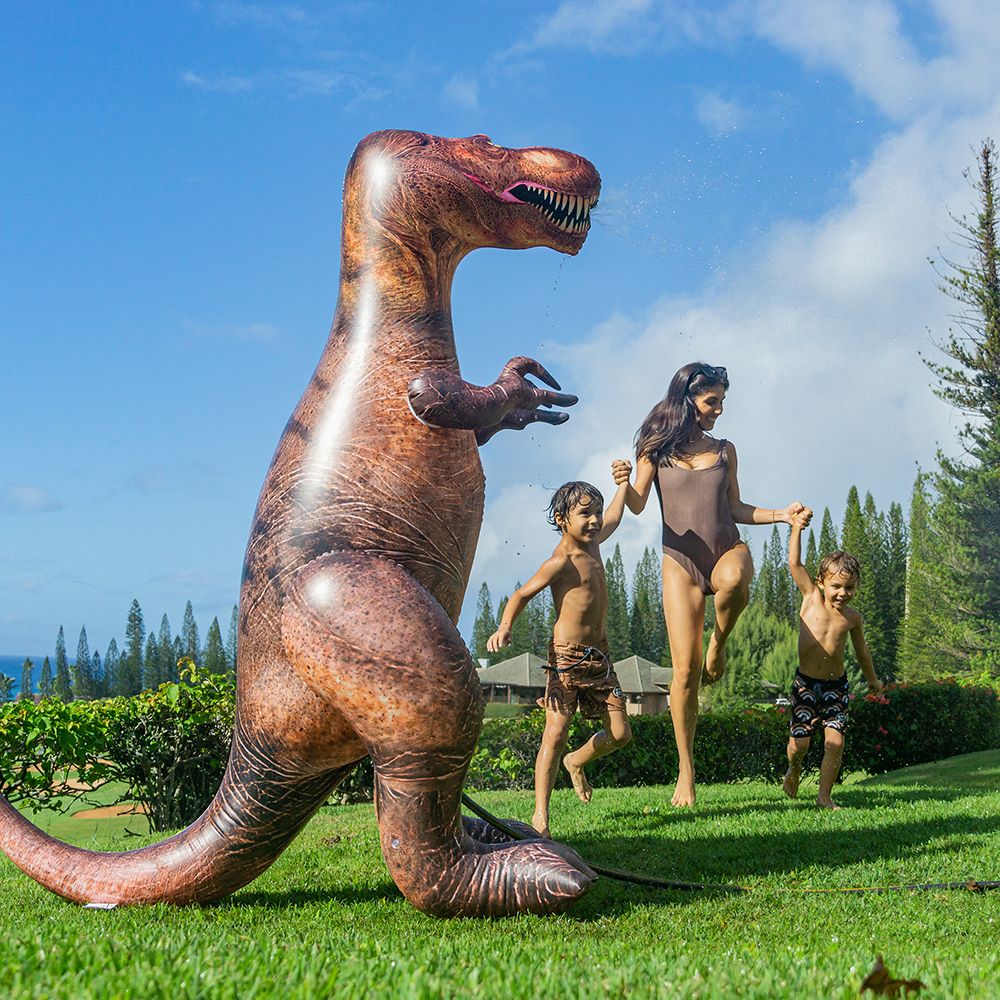 Giant Brown PVC T-Rex Sprinkler Over 6 Feet Tall