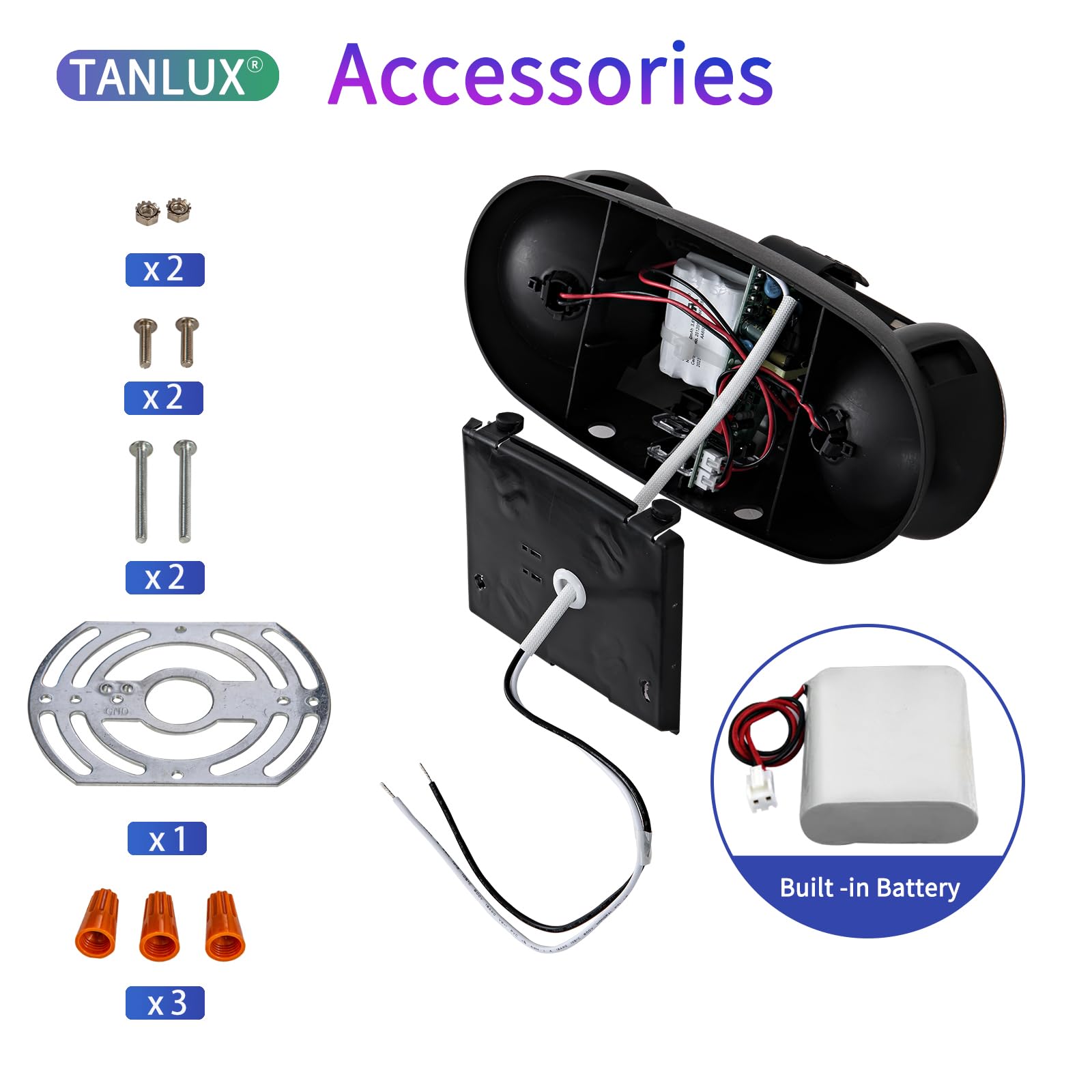 Vrbgify LED emergency lights with adjustable lamp heads hardwired black ...