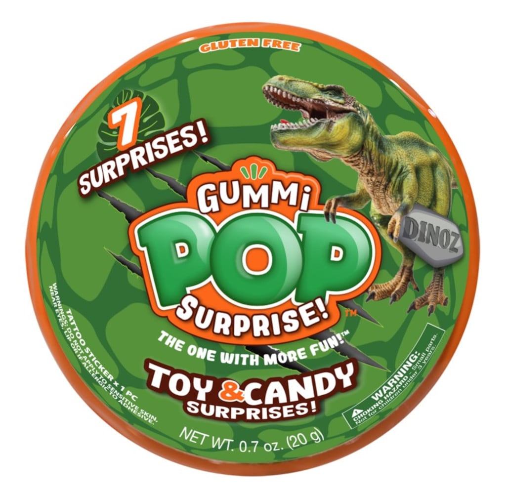 Fun Fruit Gummy Toy Candy Surprises - 5 Pack with Toy Dinosaurs and Stickers - Collectible Confections-Soft - 0.7 oz. | - Gummi Pop Surprise SFN03002