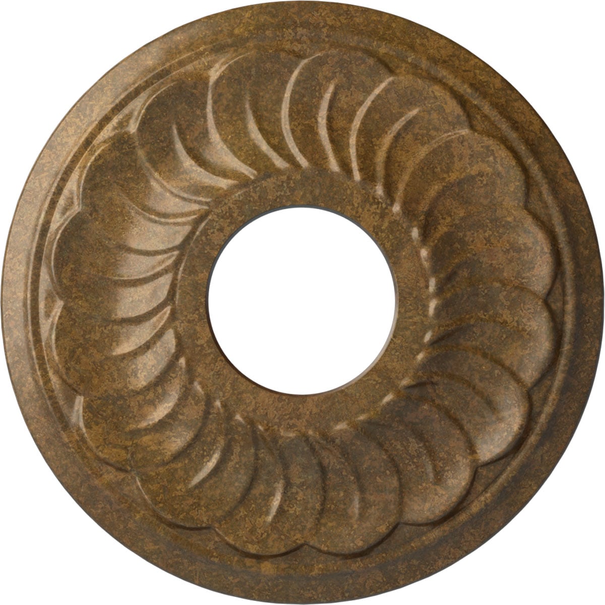 Ekena Millwork CM11BLRZS Blackthorn 11.75-in W x 11.75-in L Painted Rubbed Bronze Polyurethane Whole Ceiling Medallion