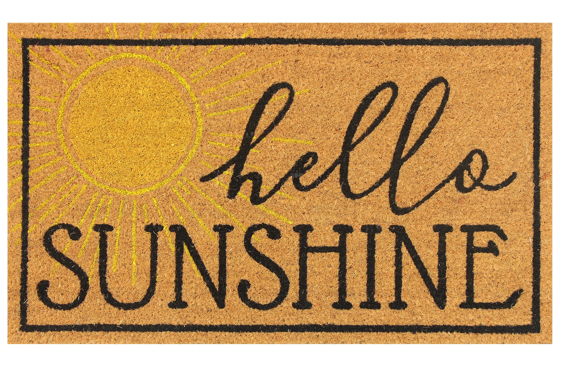 Style Selections WG-SUNSHINE Natural Coir/Vinyl Rectangular Indoor Hello Door Mat