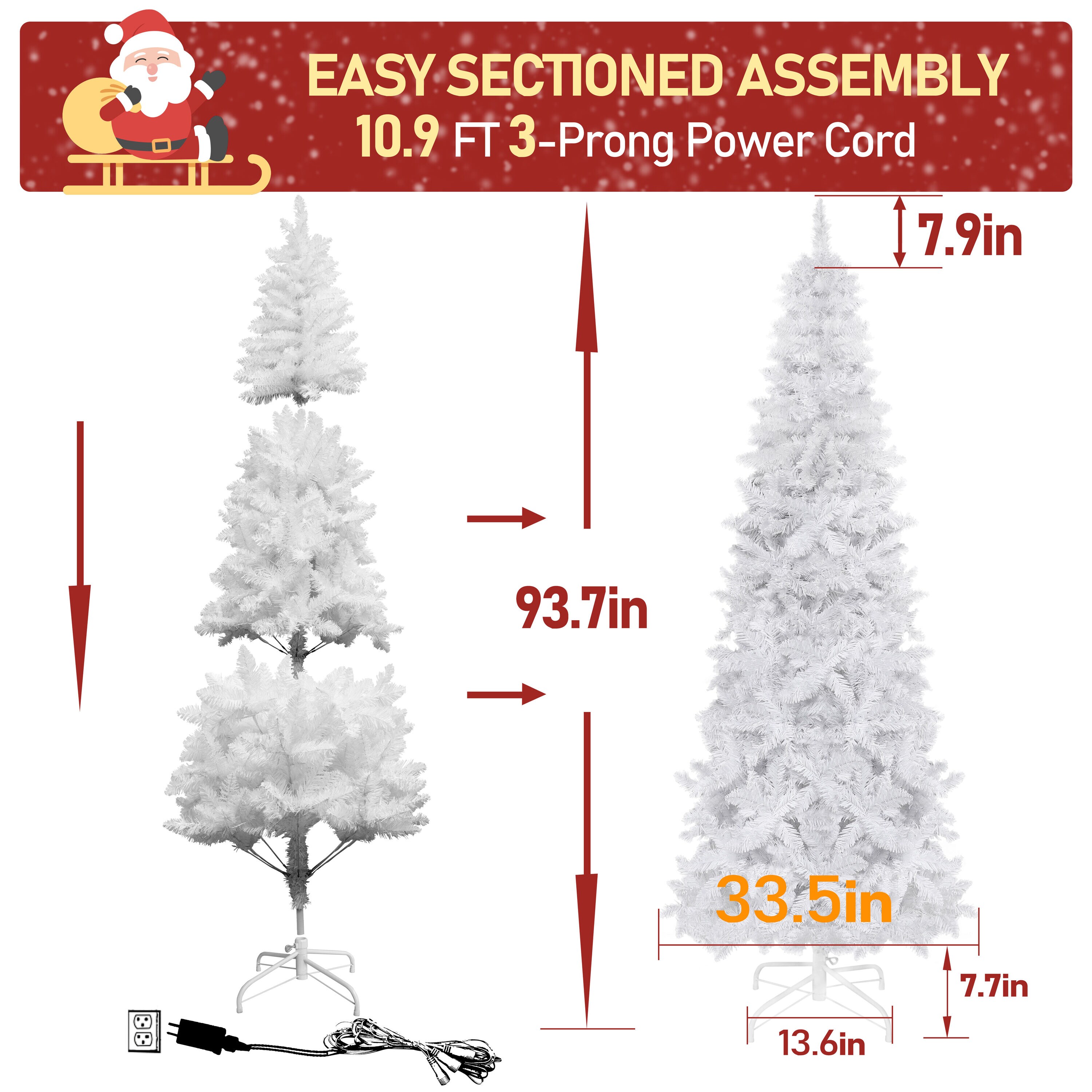 VEIKOUS HP1001-16WH-2 Artificial-Christmas-Trees - View #4