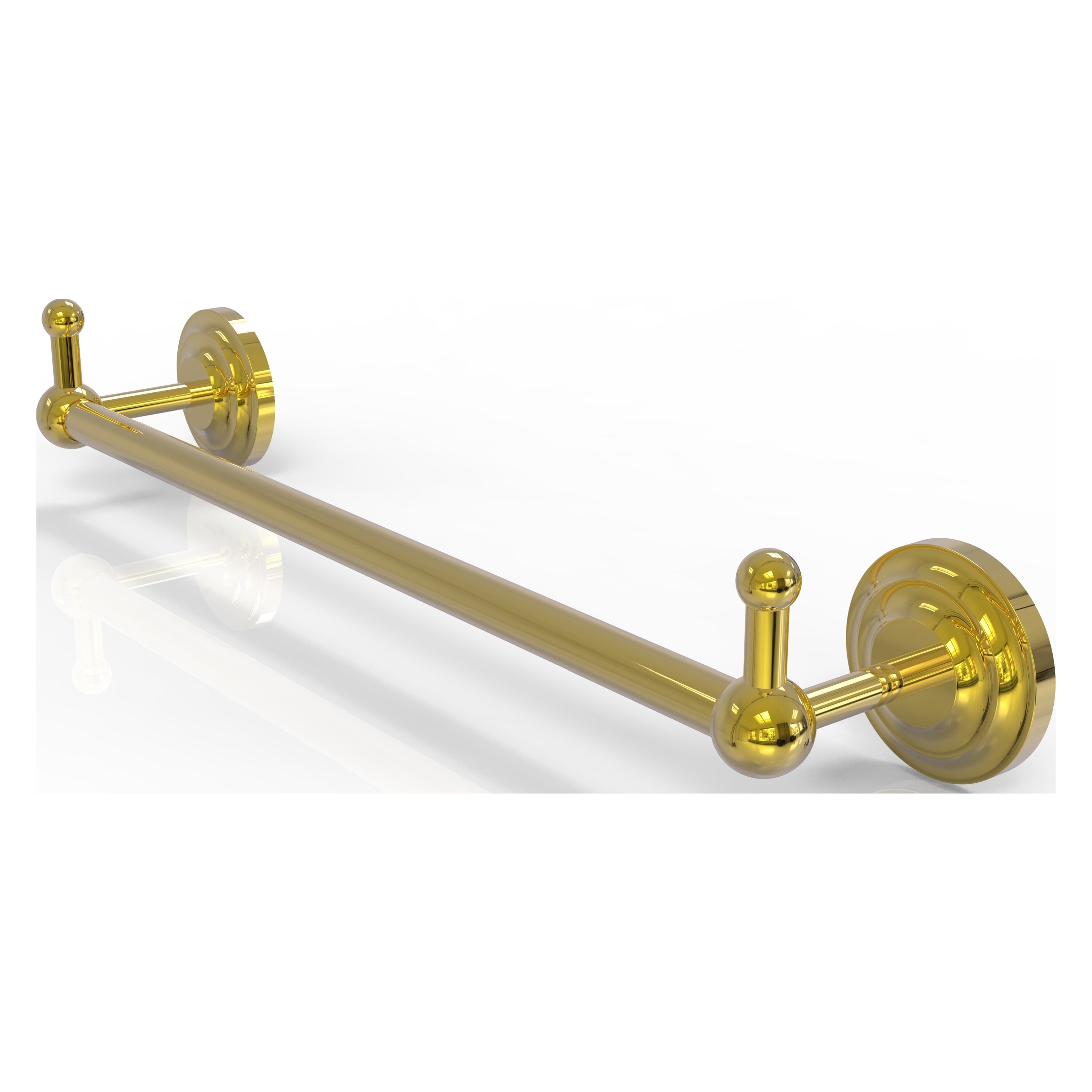 Allied Brass PQN-41-24-PEG-PB Prestige Que New 24-in Polished Brass Wall mount Single Towel Bar