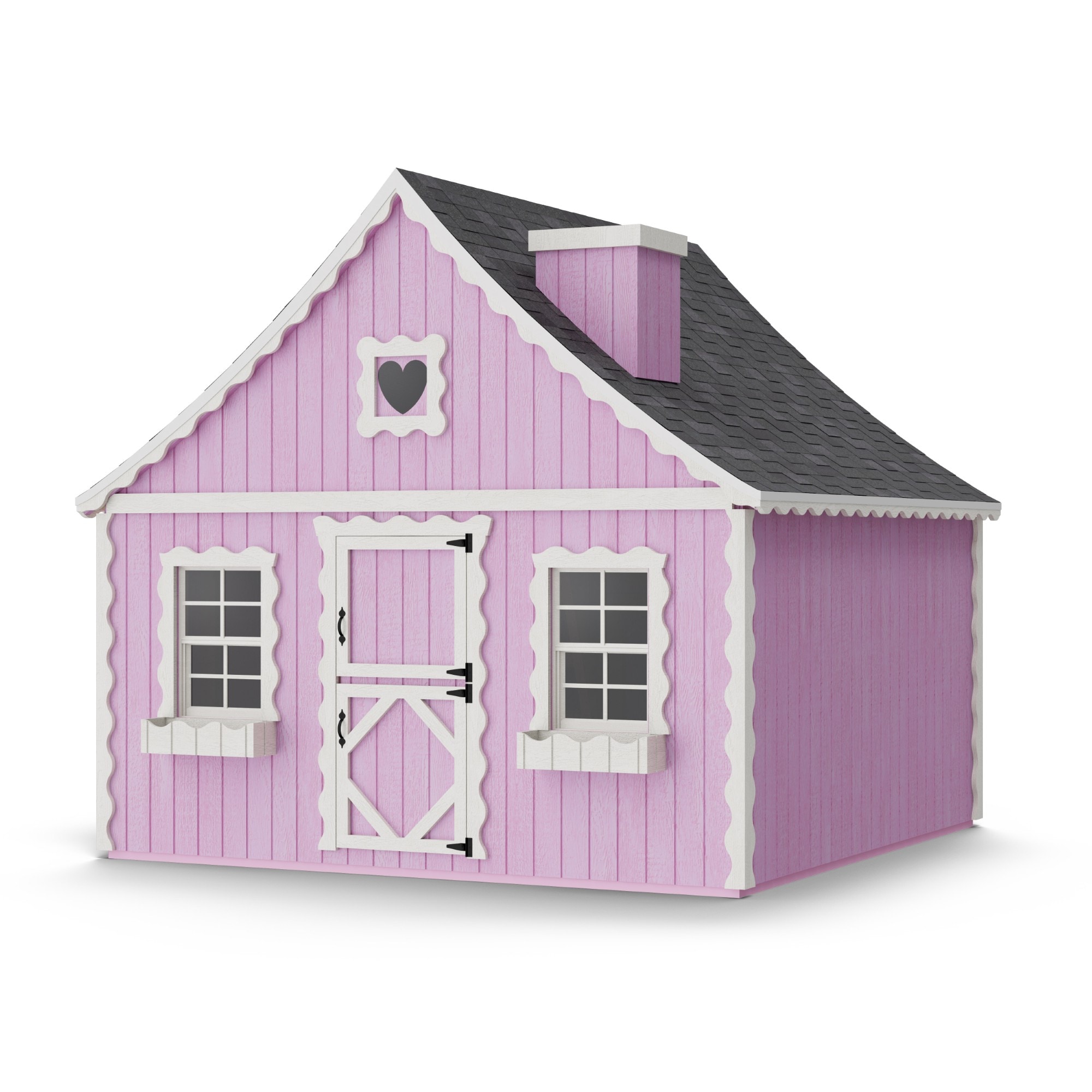 Little Cottage Co 8X8 GBP-PNK-FK-LFT 8x8 Gingerbread Playhouse with Loft Outdoor Wood Playhouse