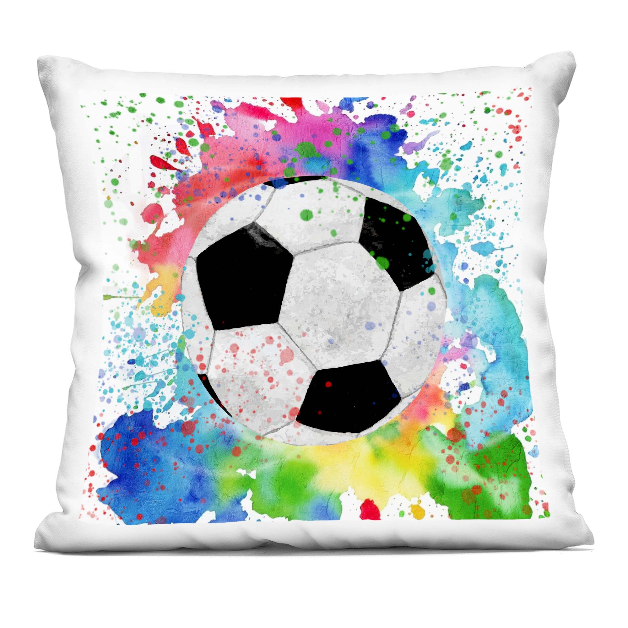 Stupell Industries PLO-711-SQW-18X18 Modern Splash Soccer Ball Decorative Printed Pillow Design by Kim Allen