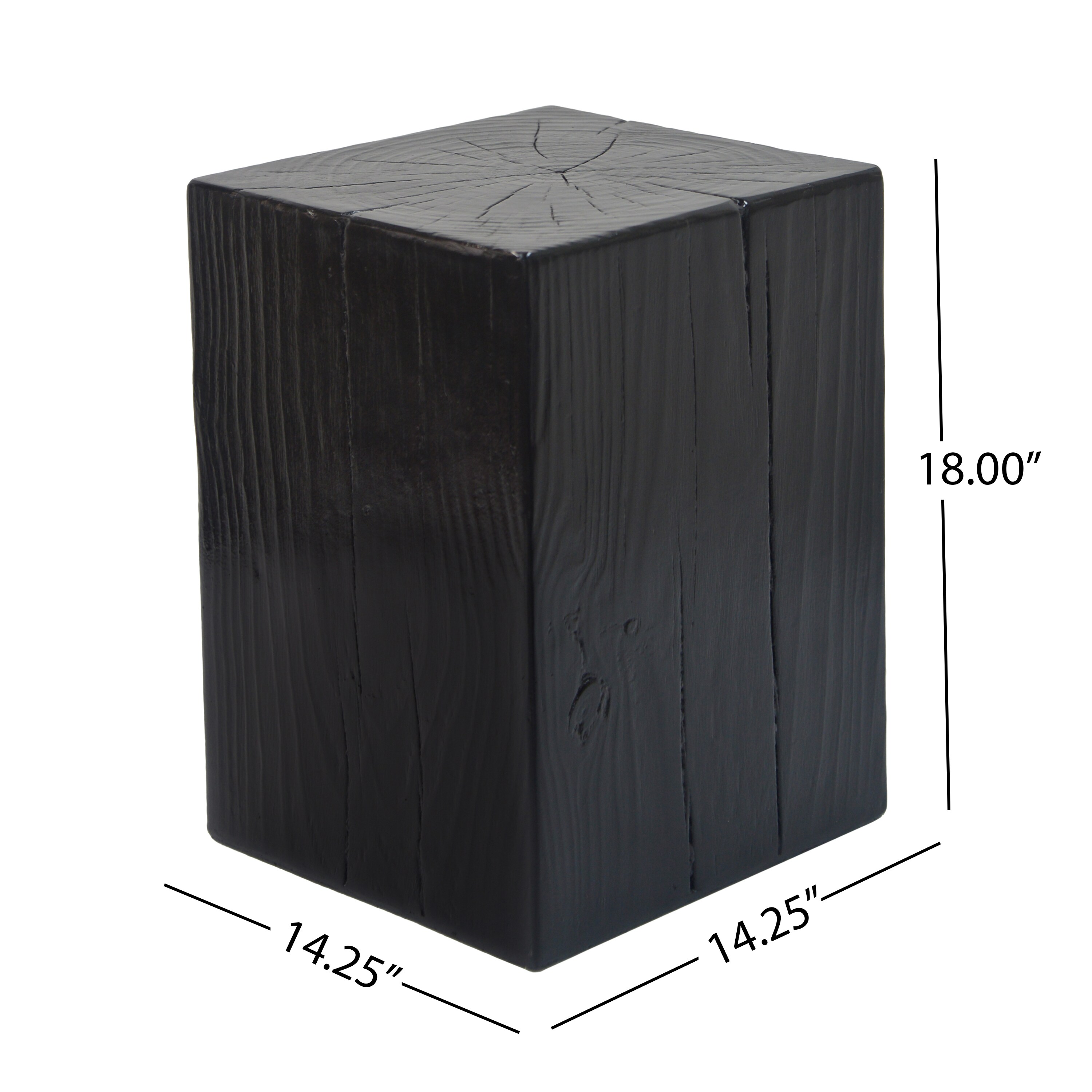 SUNALLY Wood Look Square Column Mgo End Table H18 Wood Like Distressed ...