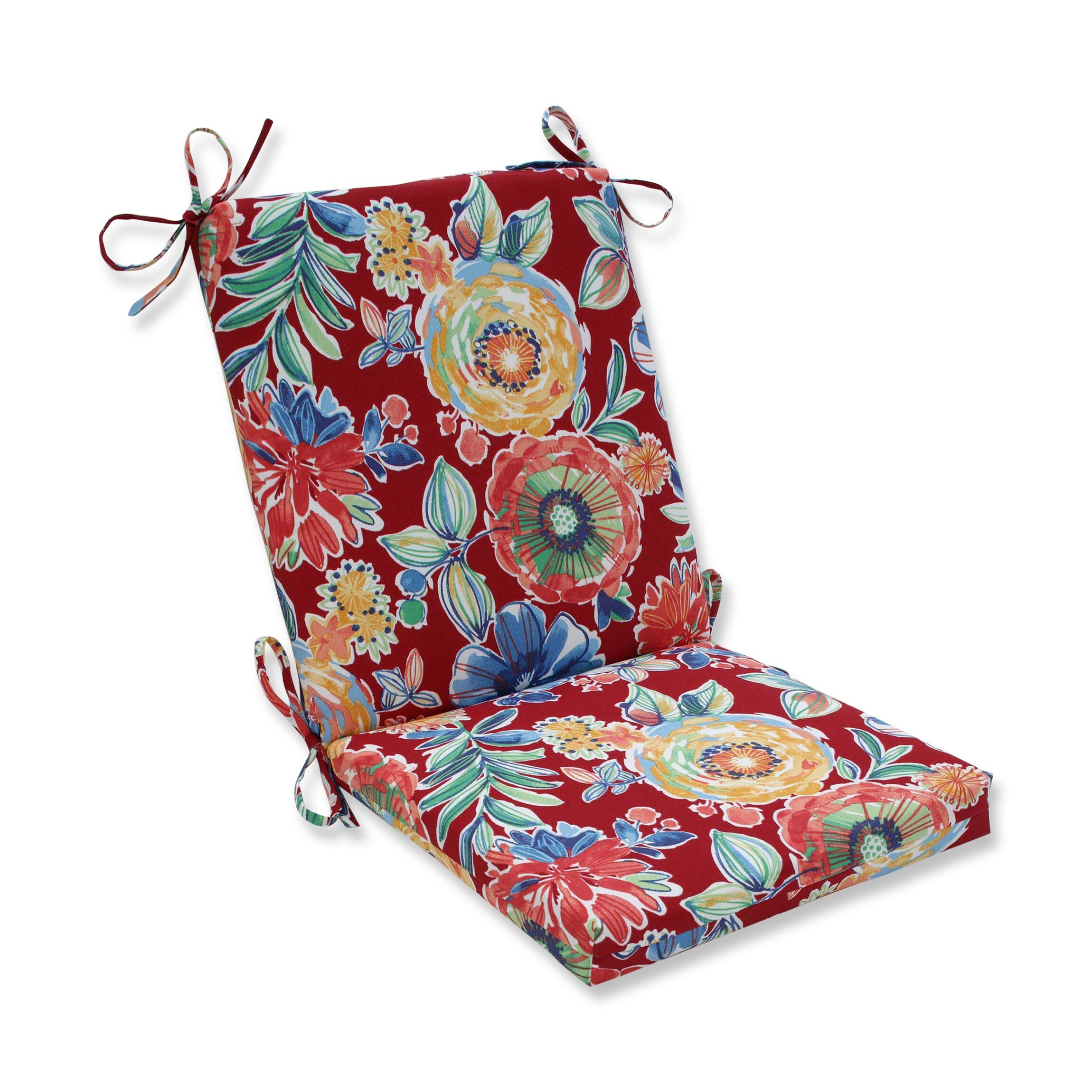 Pillow Perfect 645131 Colsen Berry 36.5-in x 18-in Red Patio Chair Cushion