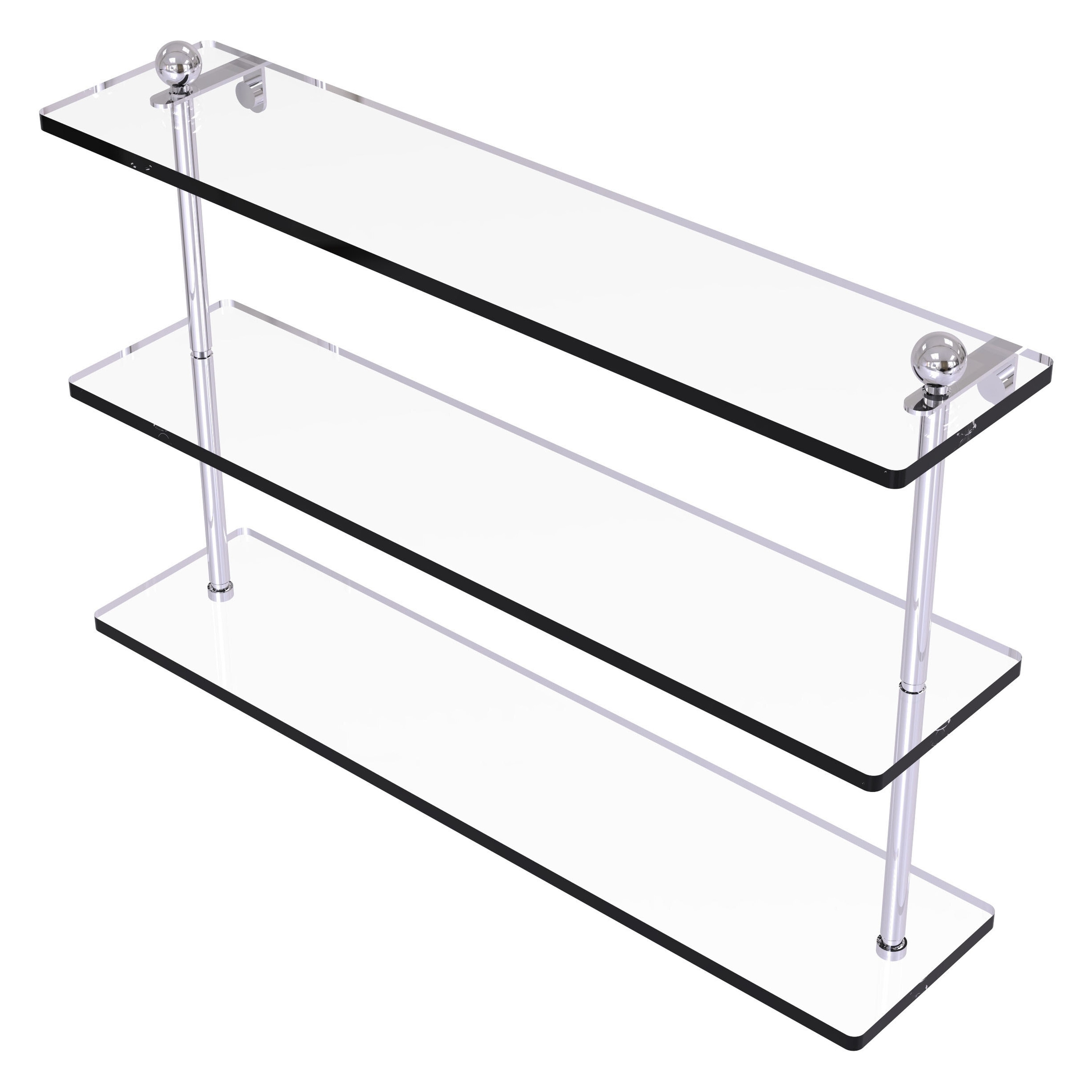 Allied Brass PR-5/22-PC Prestige Regal Polished Chrome 3 -Tier Wall mount Corner Bathroom Shelf ( 22-in x 15-in x 5-in )