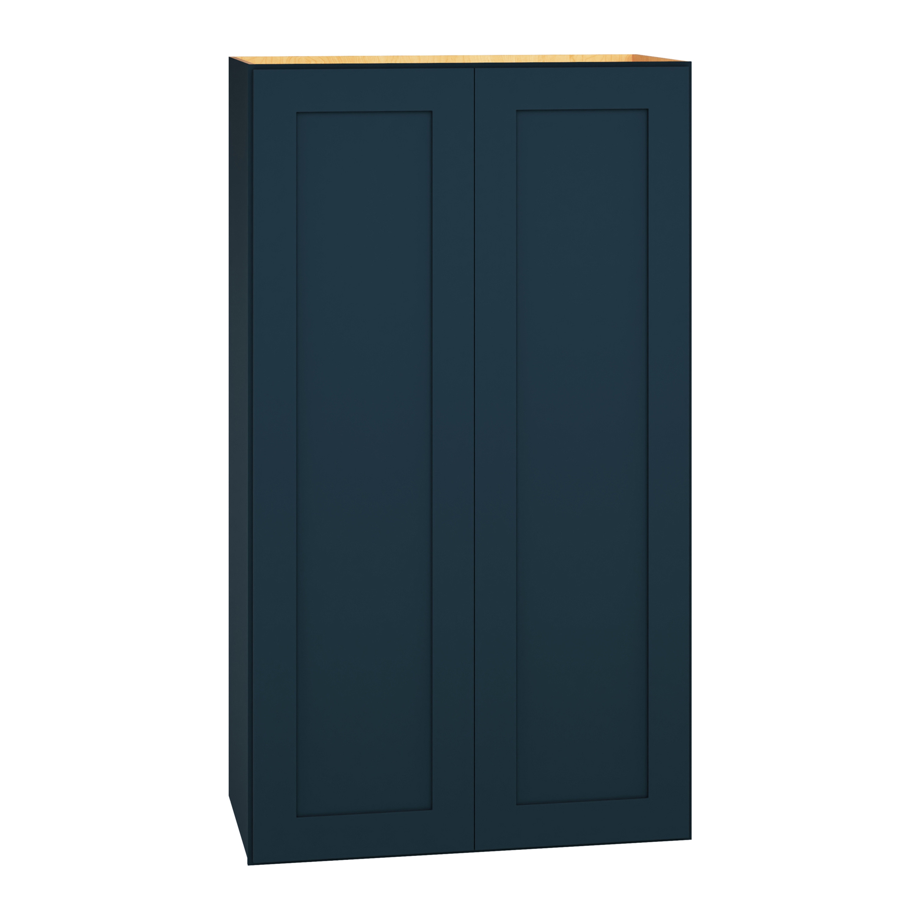 Diamond Express Jamestown 42-in W x 42-in H x 24-in D Regatta Blue Diagonal Corner Wall Fully Assembled Plywood Cabinet (Recessed Panel Shaker Style)