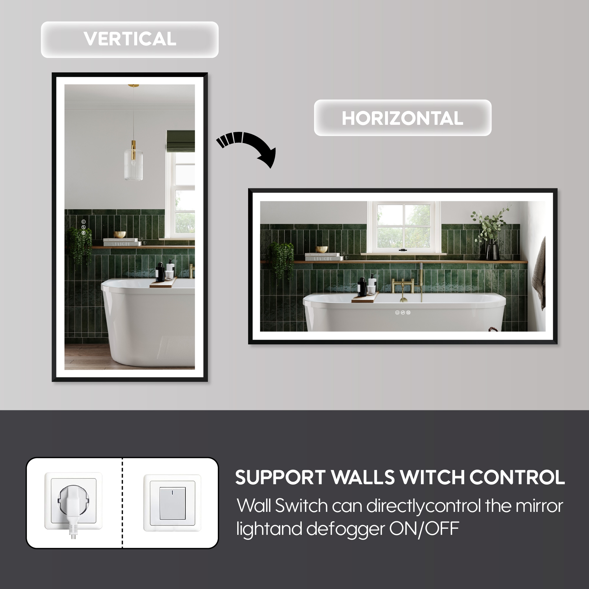 Forclover MRE-6F7236MB Framed-Bath-Mirrors - View #9