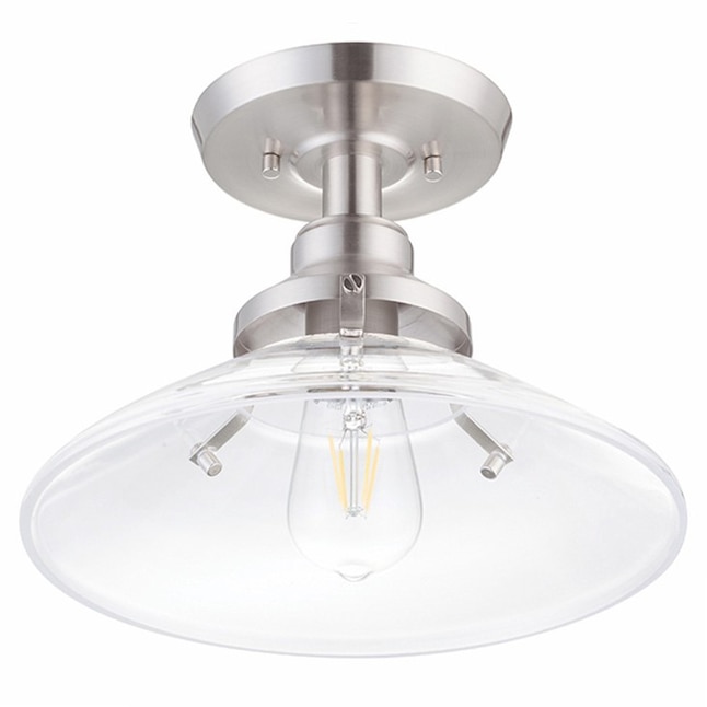 Allen Roth Barrett 1 Light 11 In Brushed Nickel Flush Mount The Lighting Department At Com - Clip On Ceiling Light Shade Lowe S