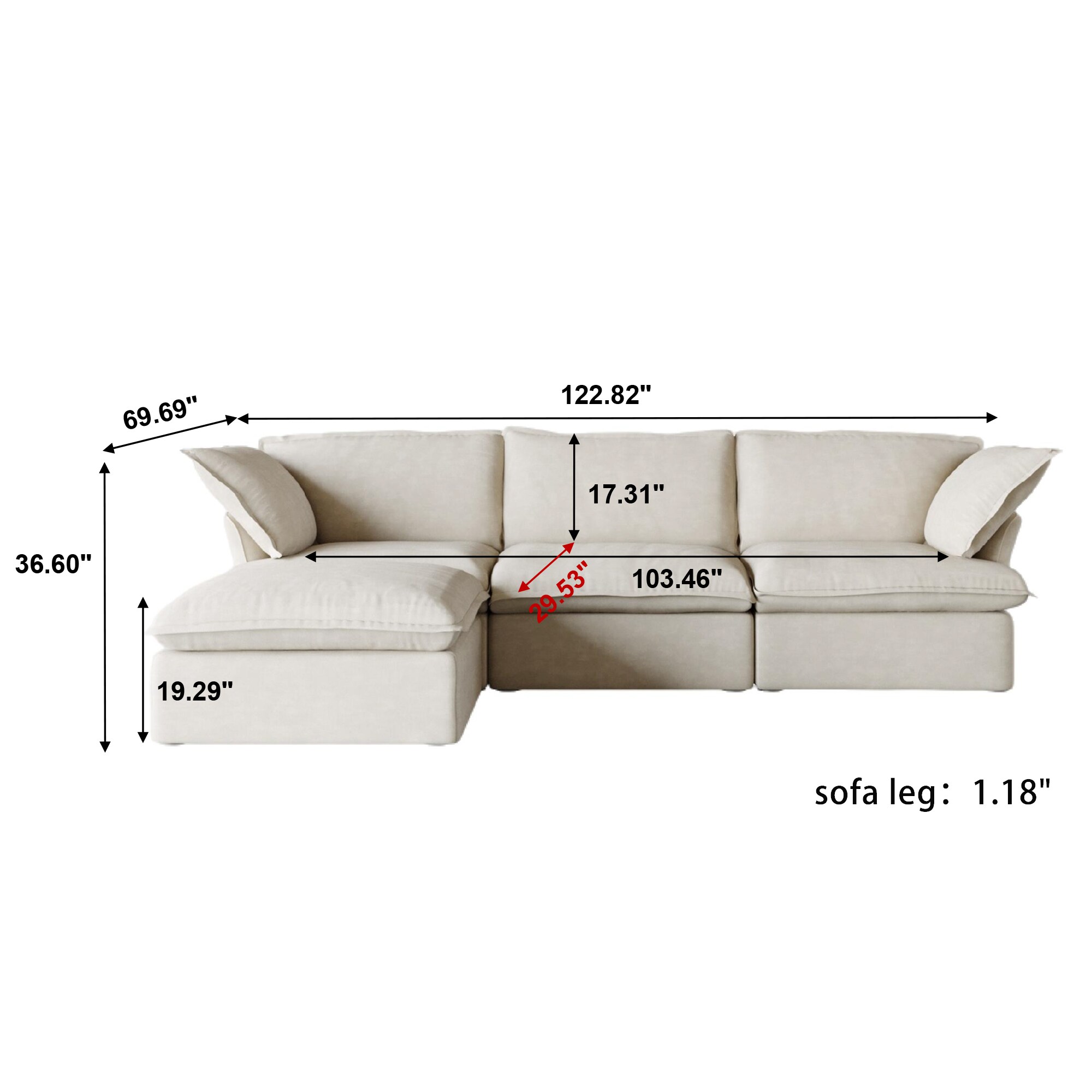 BuotiqHom DH-S3+1-120BE Sofas-Loveseats - View #7